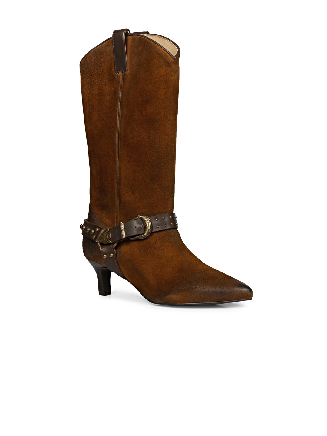 

Saint G Women Heeled Genuine Leather Cowboy Boots, Brown