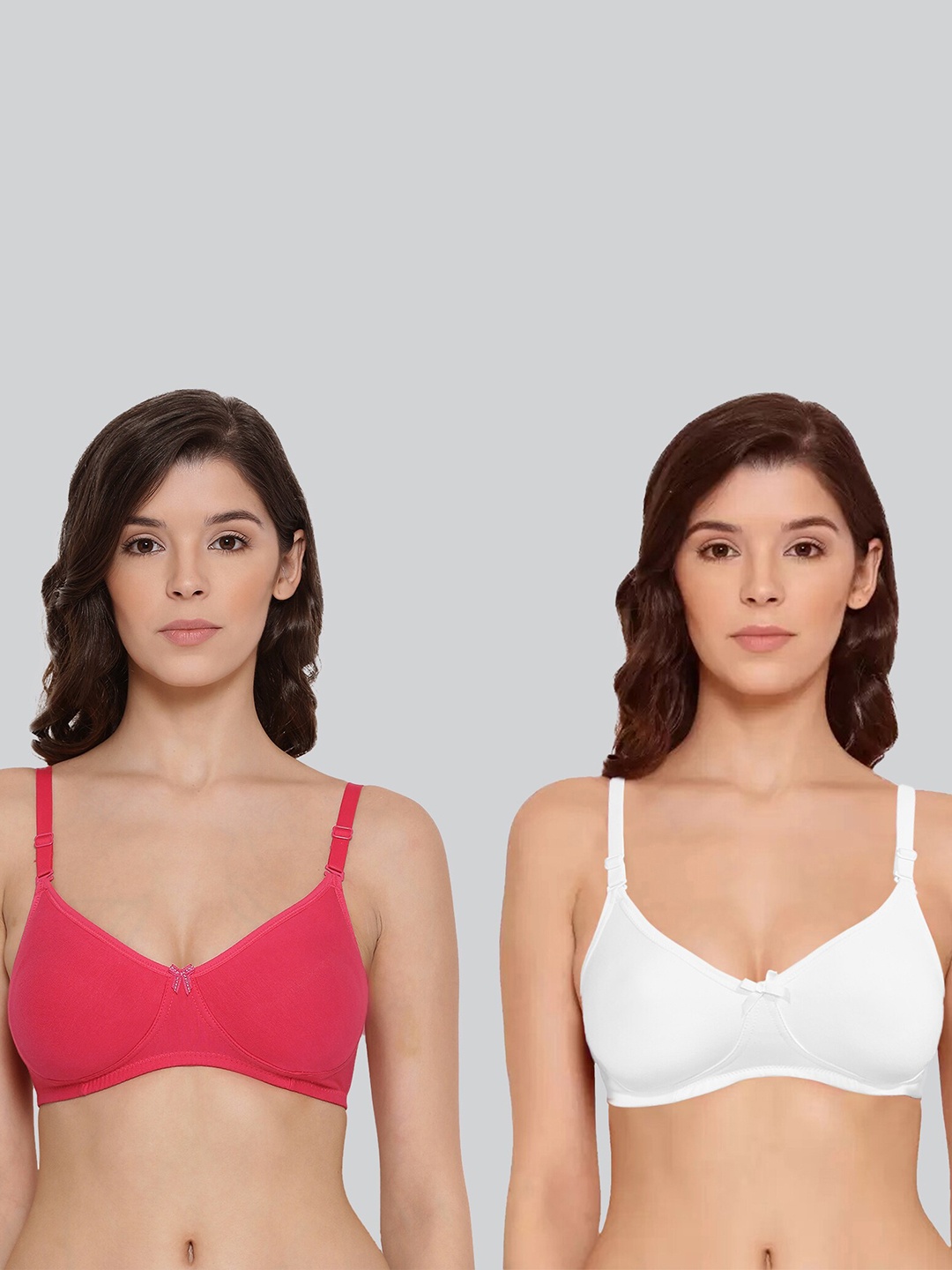 

LYRA Pack Of 2 Combed Cotton Rich Full Coverage Spacer Bra, Fuchsia