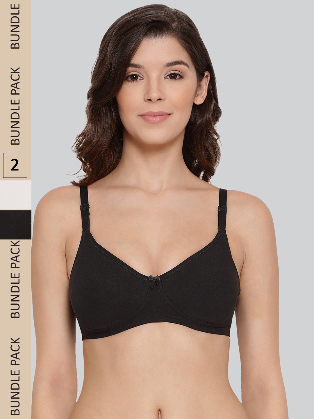 

LYRA Pack Of 2 Combed Cotton Rich Full Coverage Spacer Bra, White