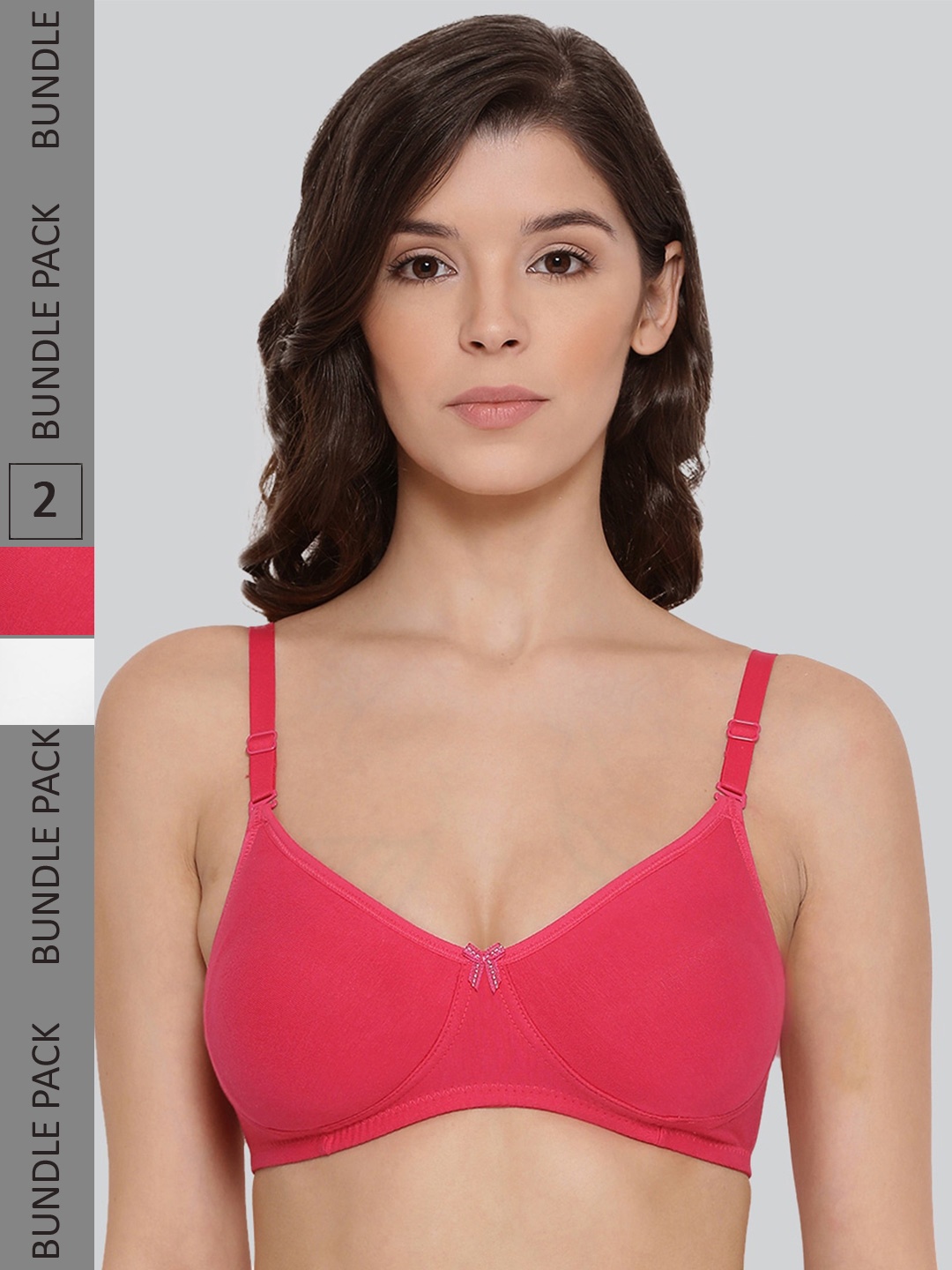

LYRA Pack Of 2 Combed Cotton Rich Full Coverage Spacer Bra, Rose
