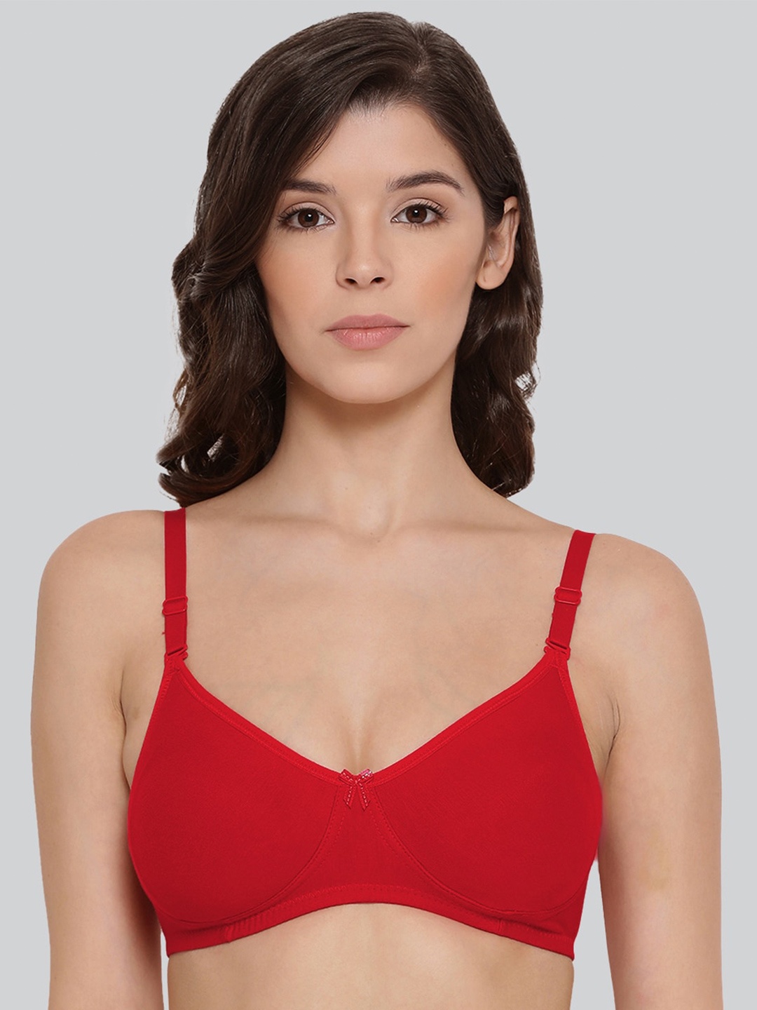 

LYRA Non Padded Underwired Combed Cotton Rich Full Coverage Spacer Bra, Red