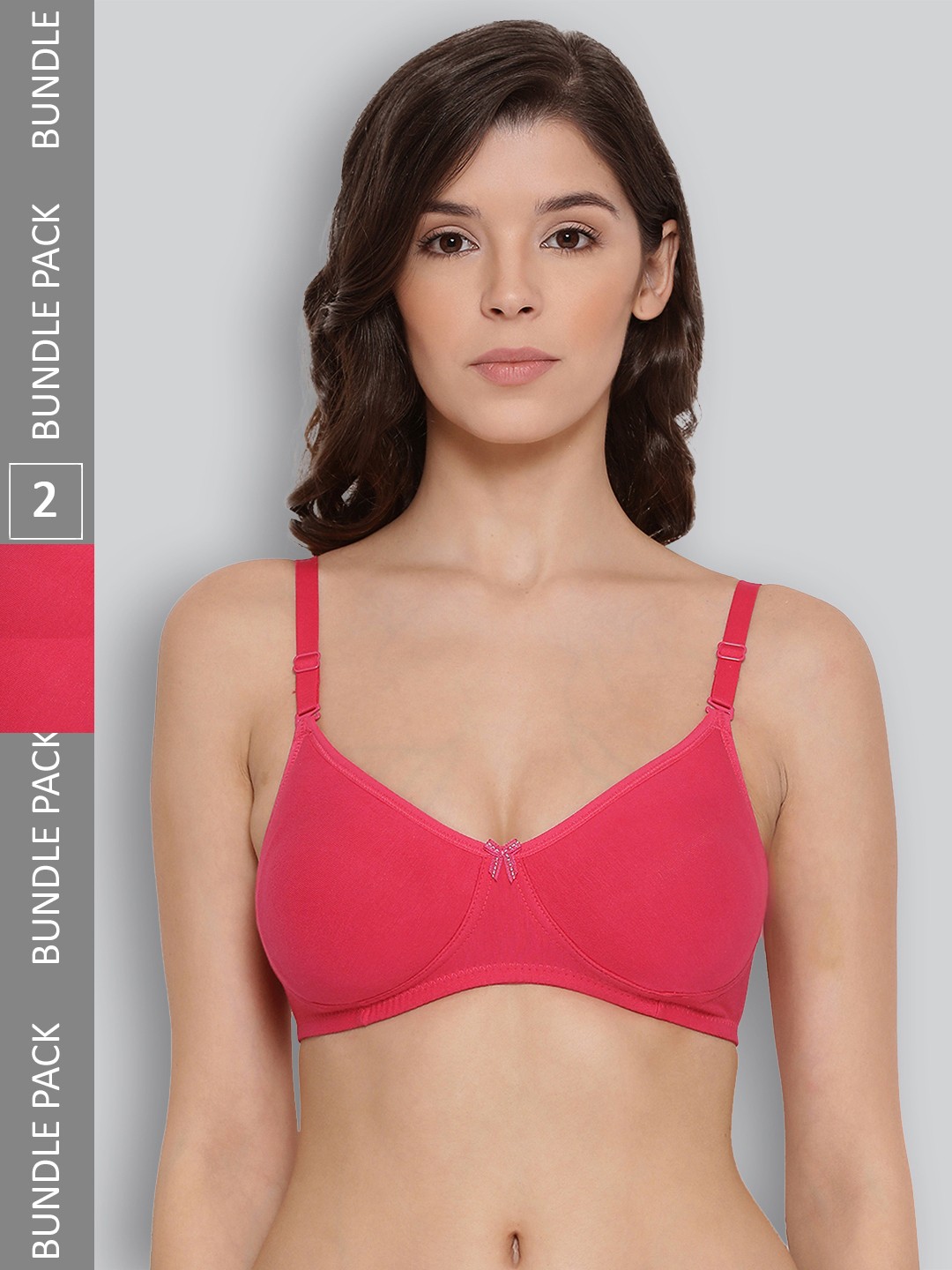 

LYRA Pack Of 2 Combed Cotton Rich Full Coverage Spacer Bra, Fuchsia