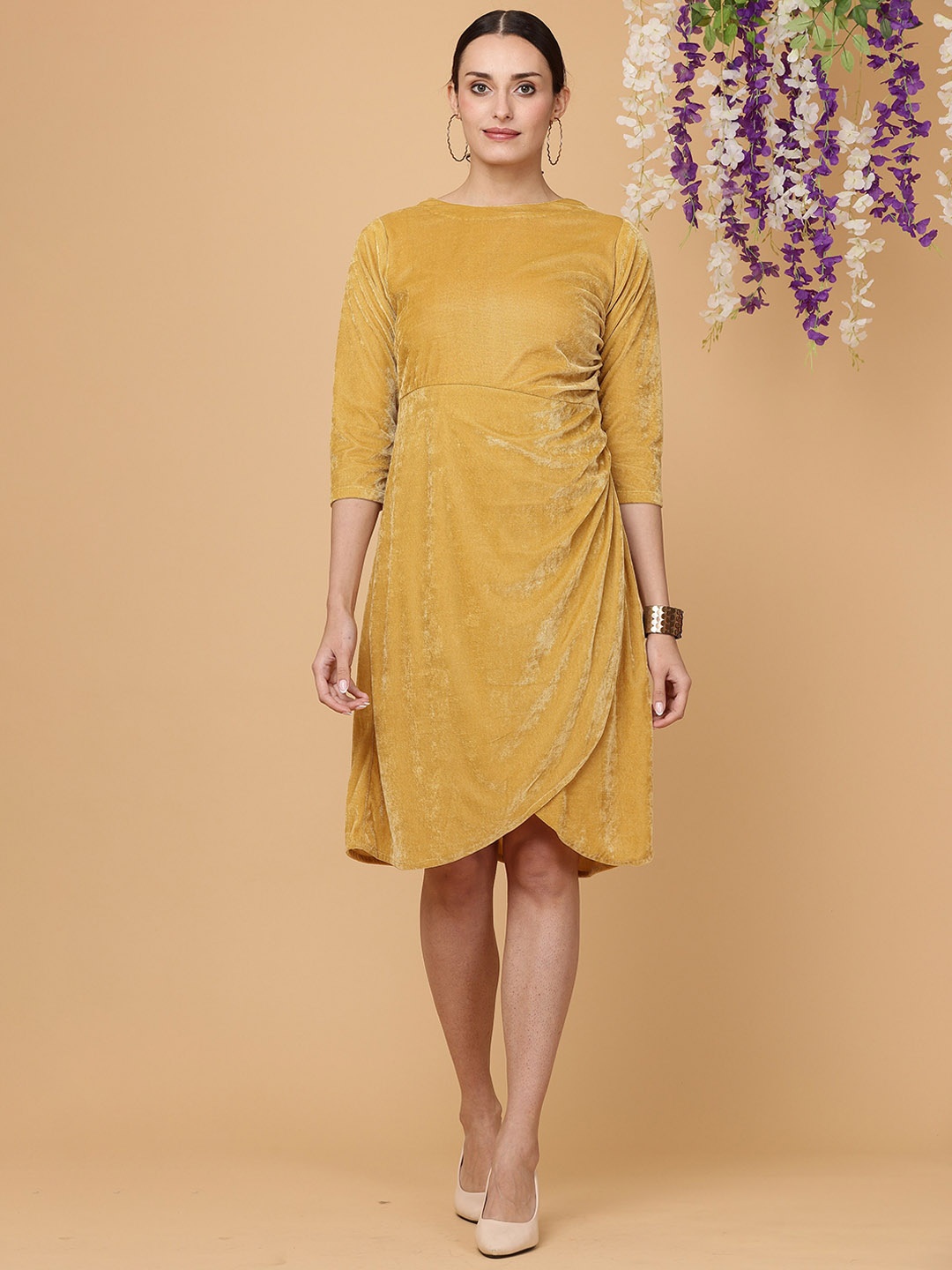 

KAANCHIE NANGGIA Tulip Hemline Sheath Dress, Mustard