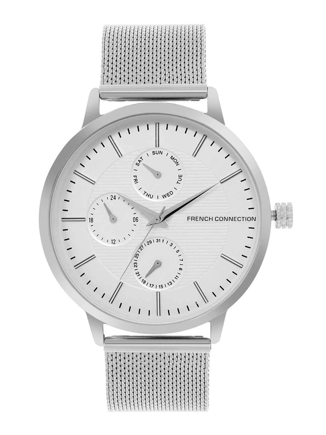 

French Connection Men Bracelet Style Straps Analogue Watch- FCN00041J, Silver