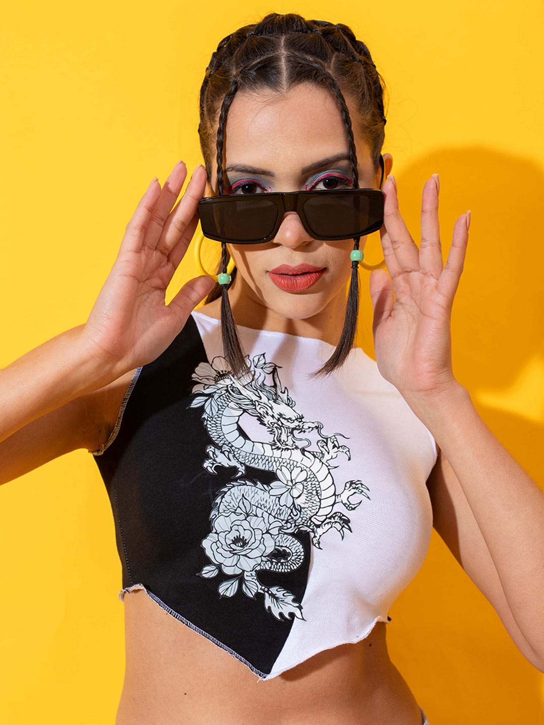 

Stylecast X Hersheinbox Black and White Print Top