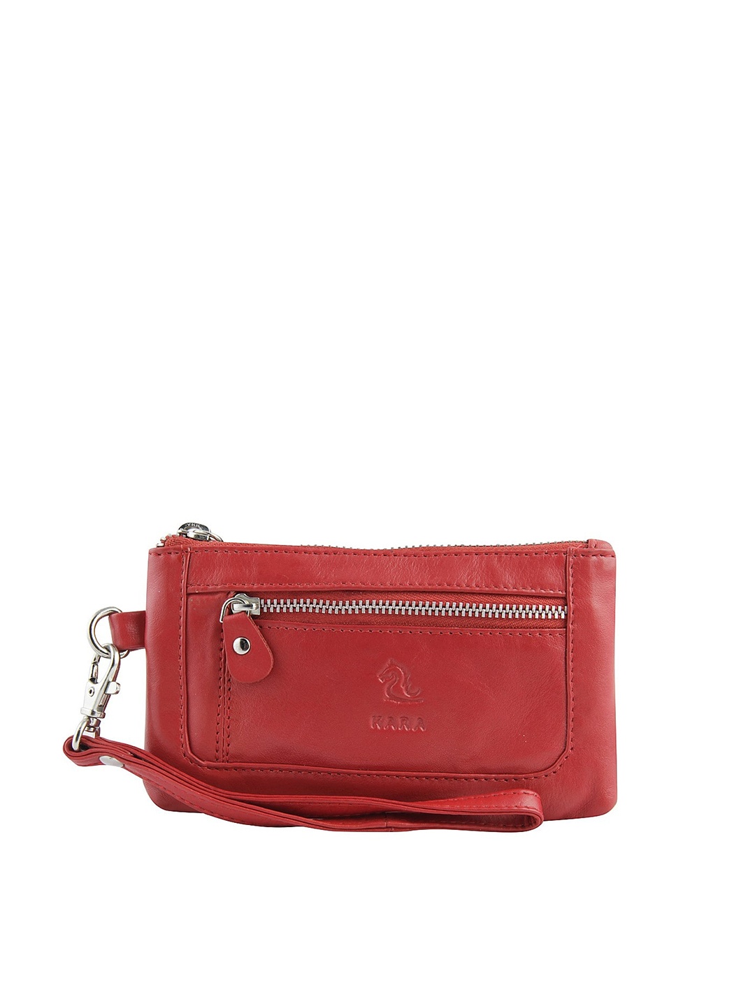 

Kara Women Red Leather Zip Around Wallet