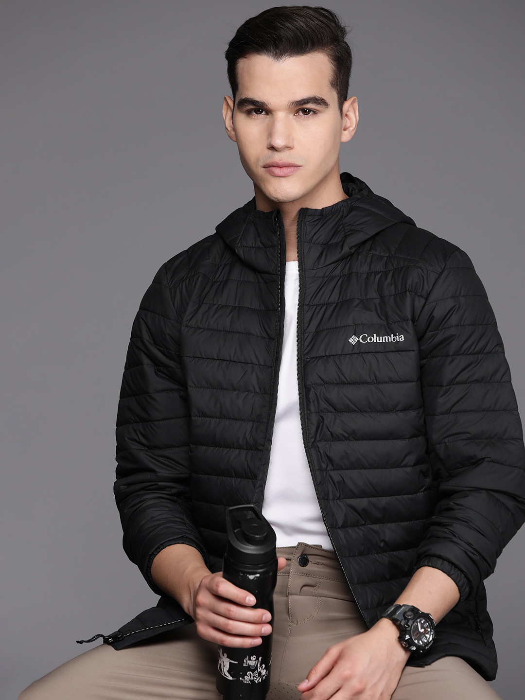 

Columbia Men Insulator Outdoor Silver Falls Hooded Puffer Jacket, Black
