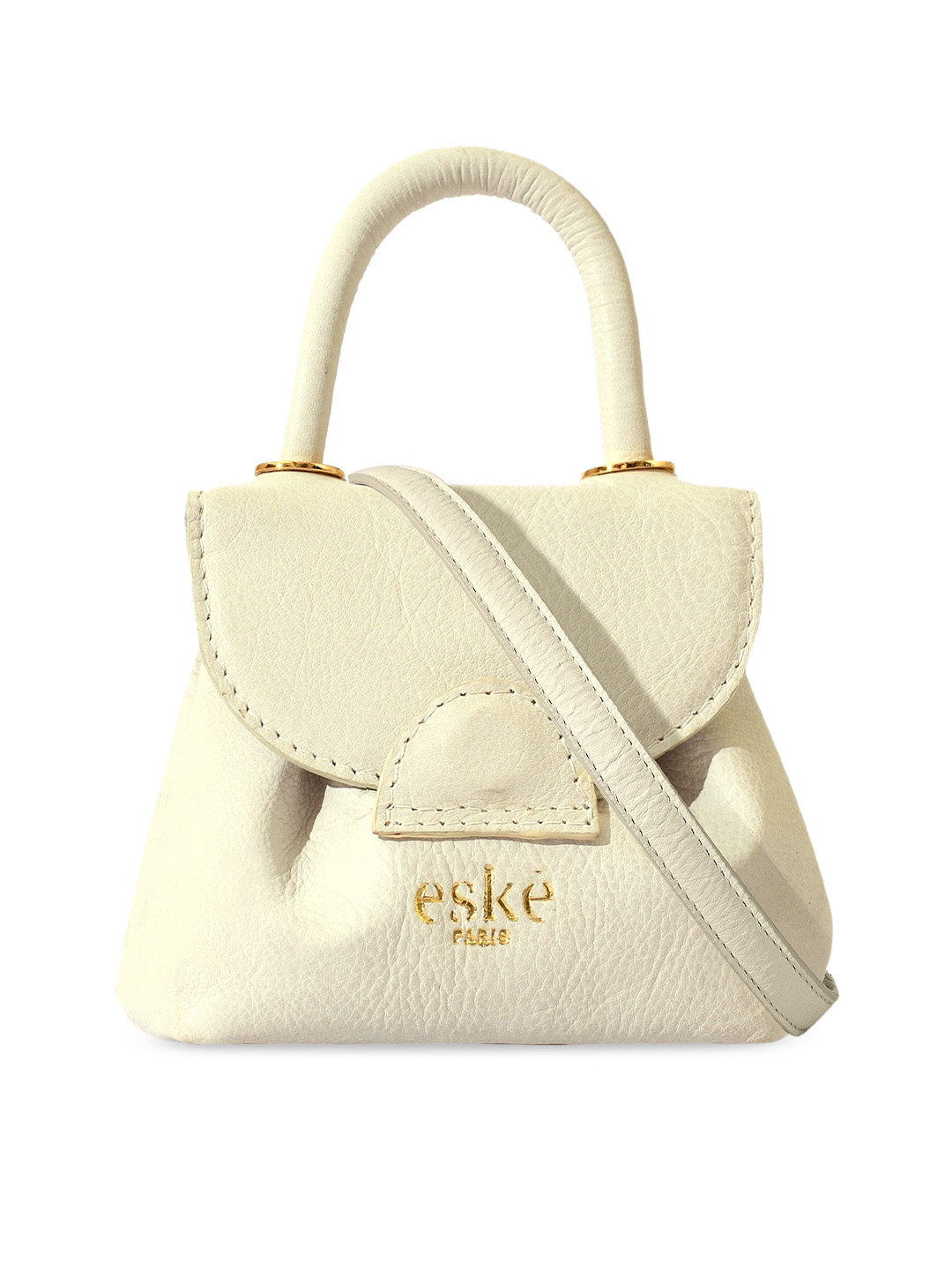

Eske Textured Leather Structured Handheld Bag, White