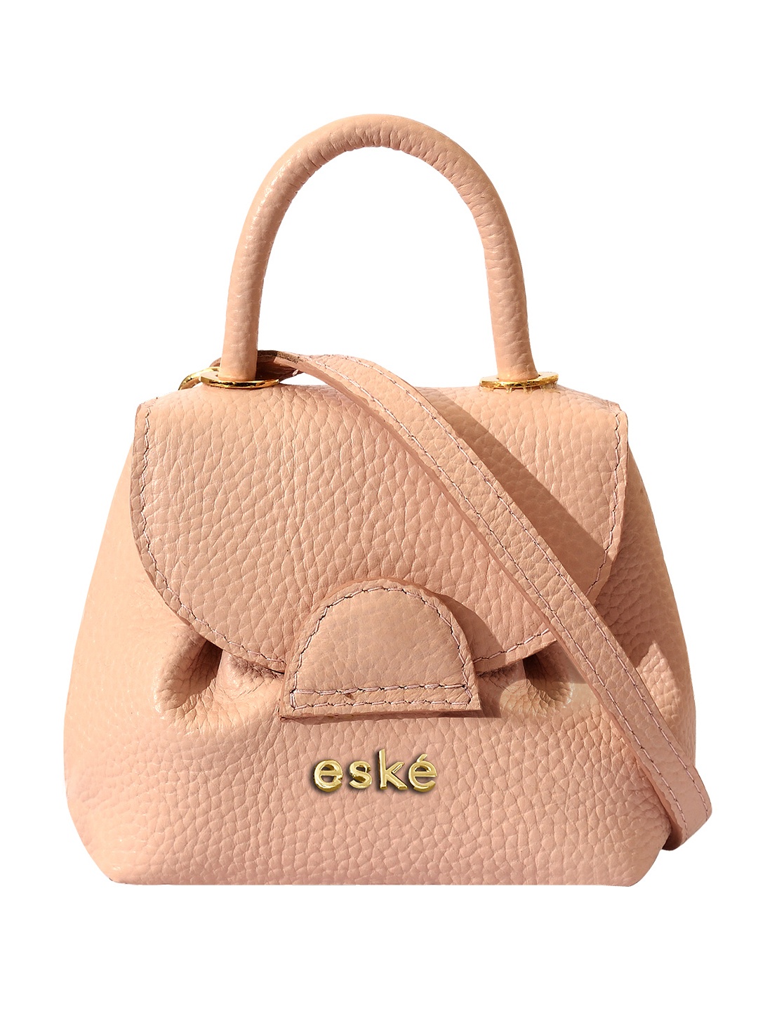 

Eske Textured Leather Structured Handheld Bag, Rose