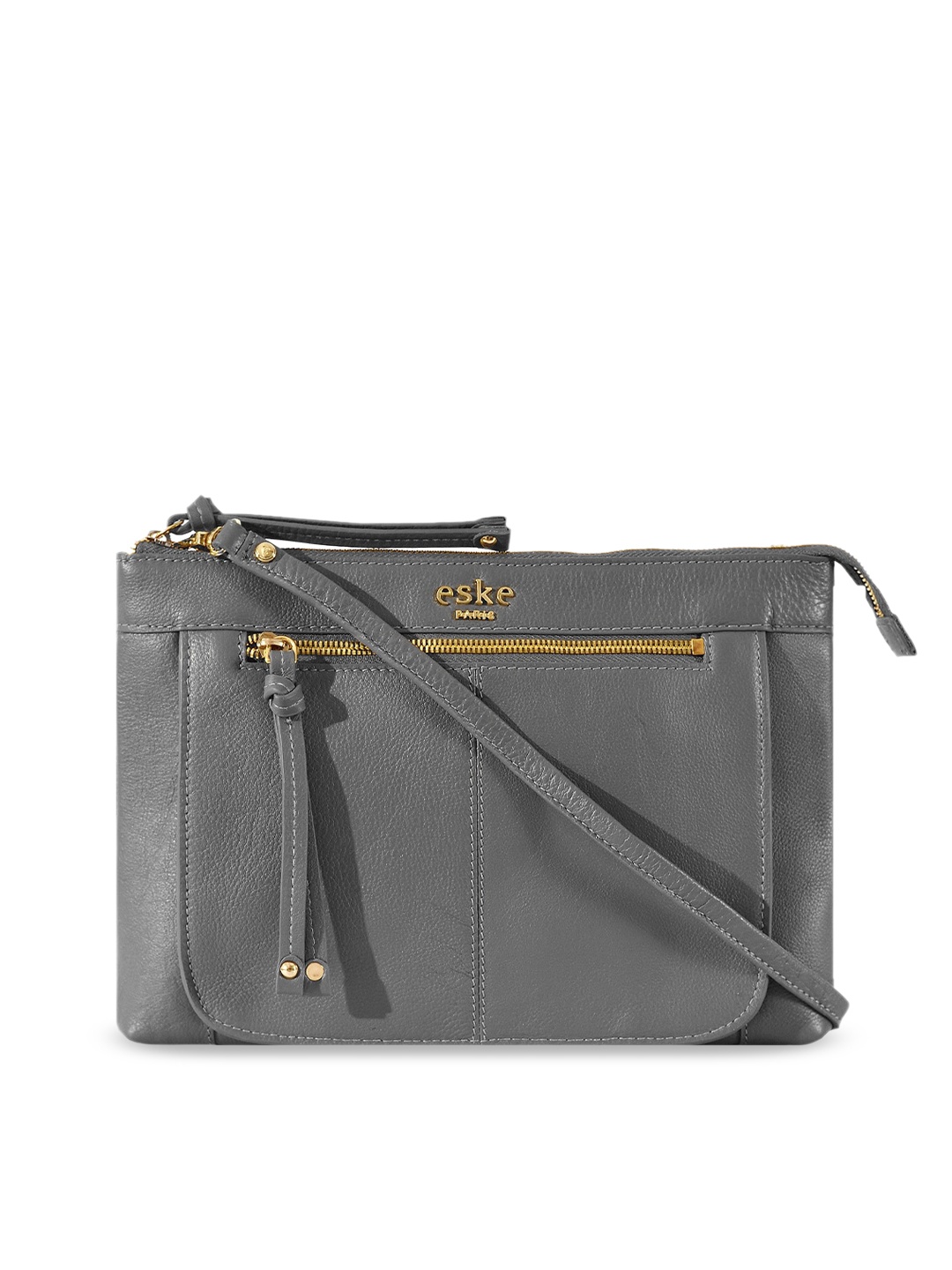 

Eske Leather Structured Sling Bag, Grey
