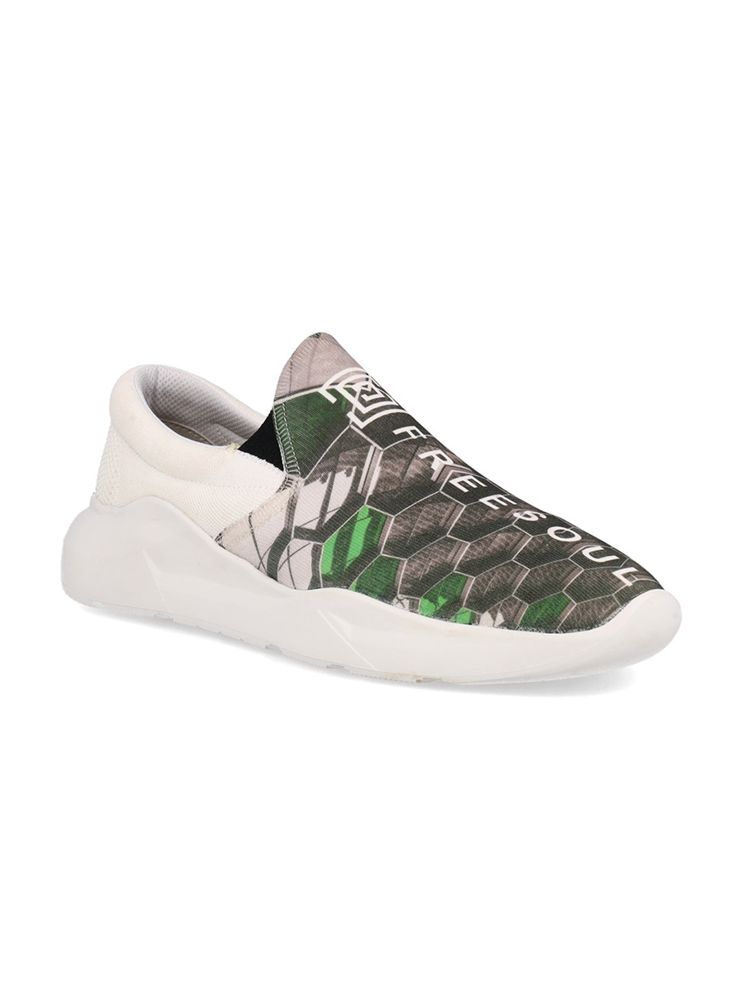 

FREESOUL Men Printed Slip-On Sneakers, White