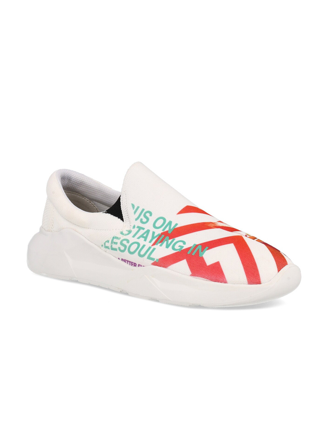 

FREESOUL Men Printed Slip-On Sneakers, White