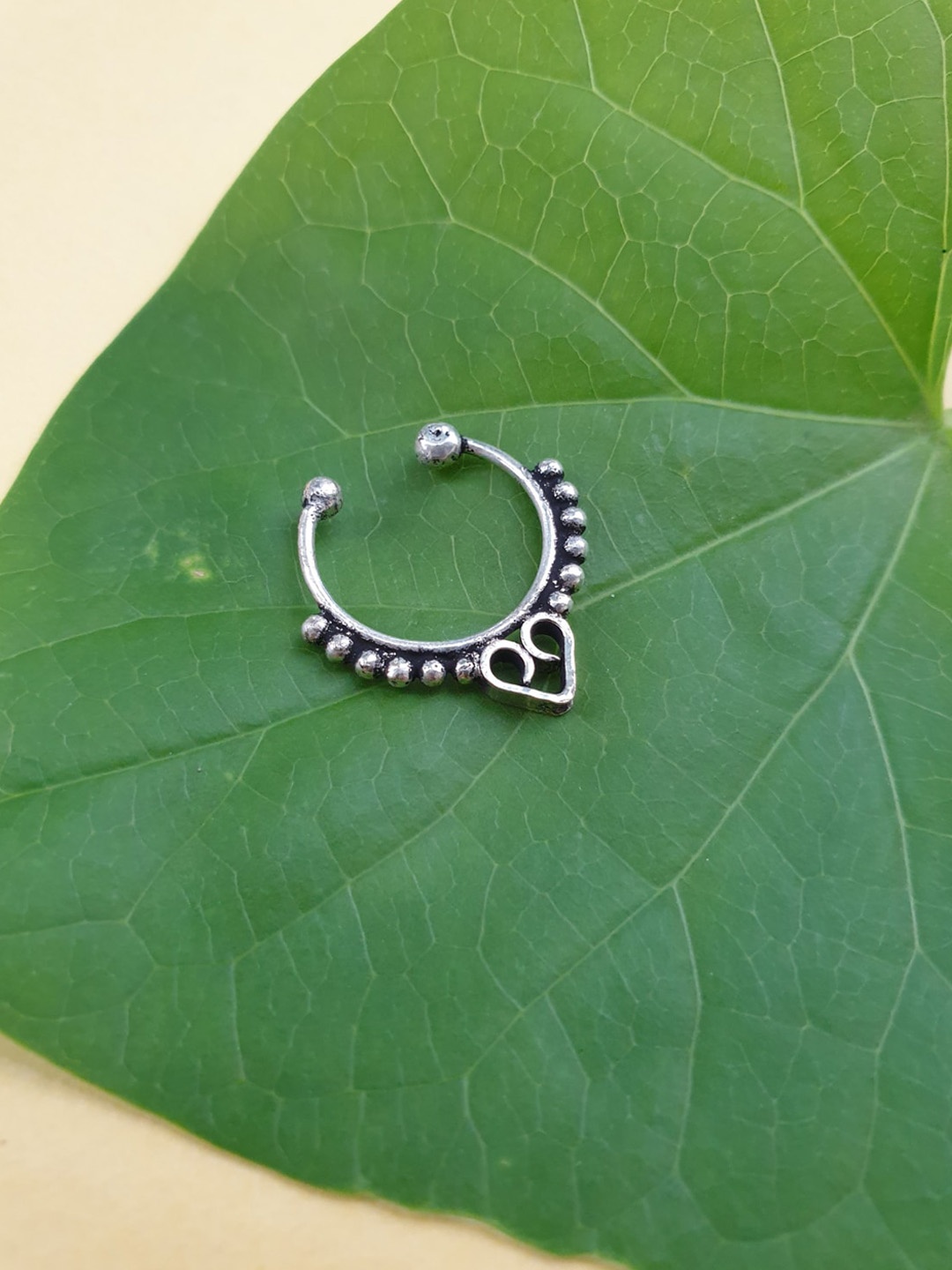 

FIROZA Silver Hriday Septum Nose Ring