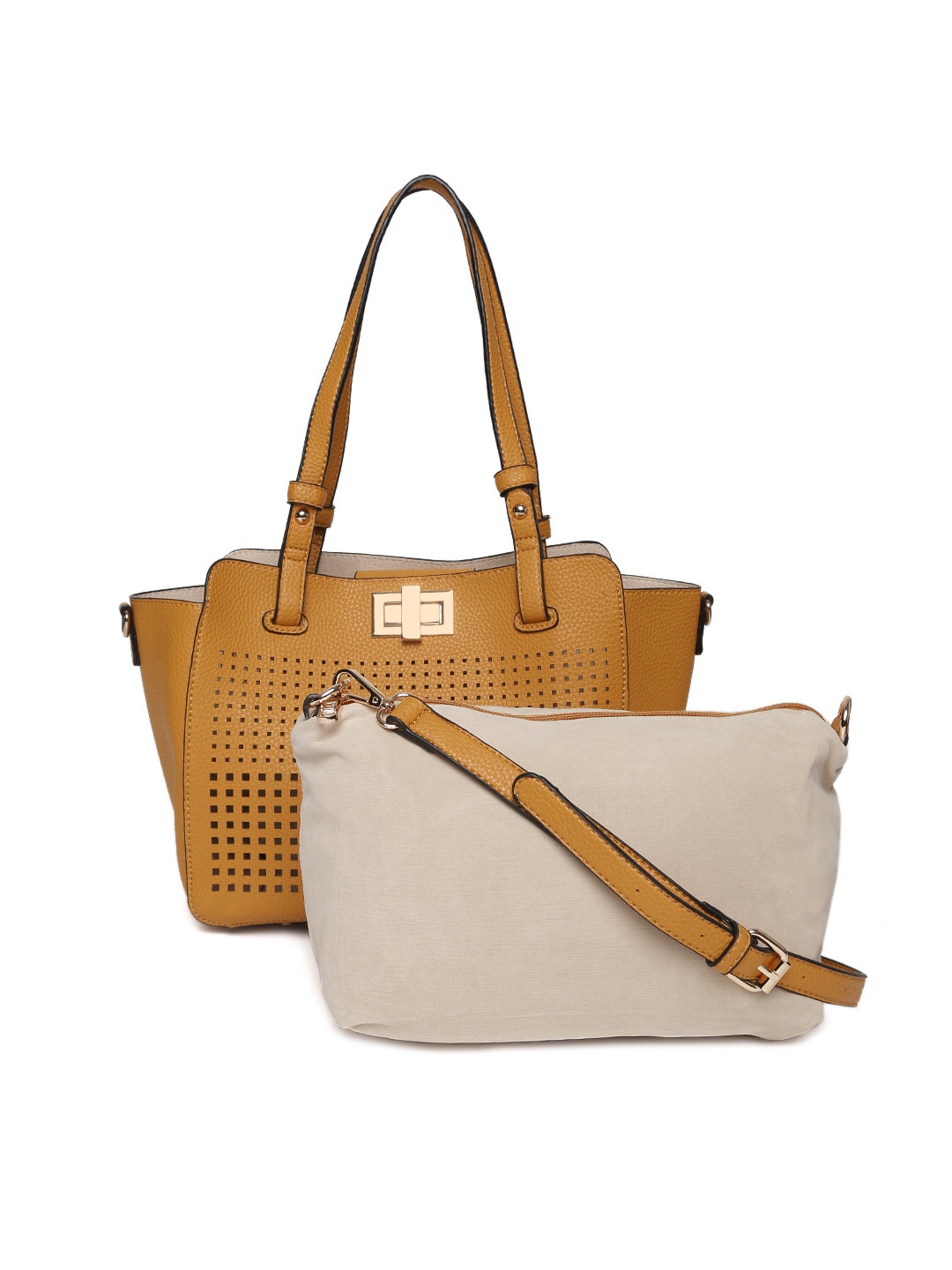 

ELLE Brown Solid Shoulder Bag