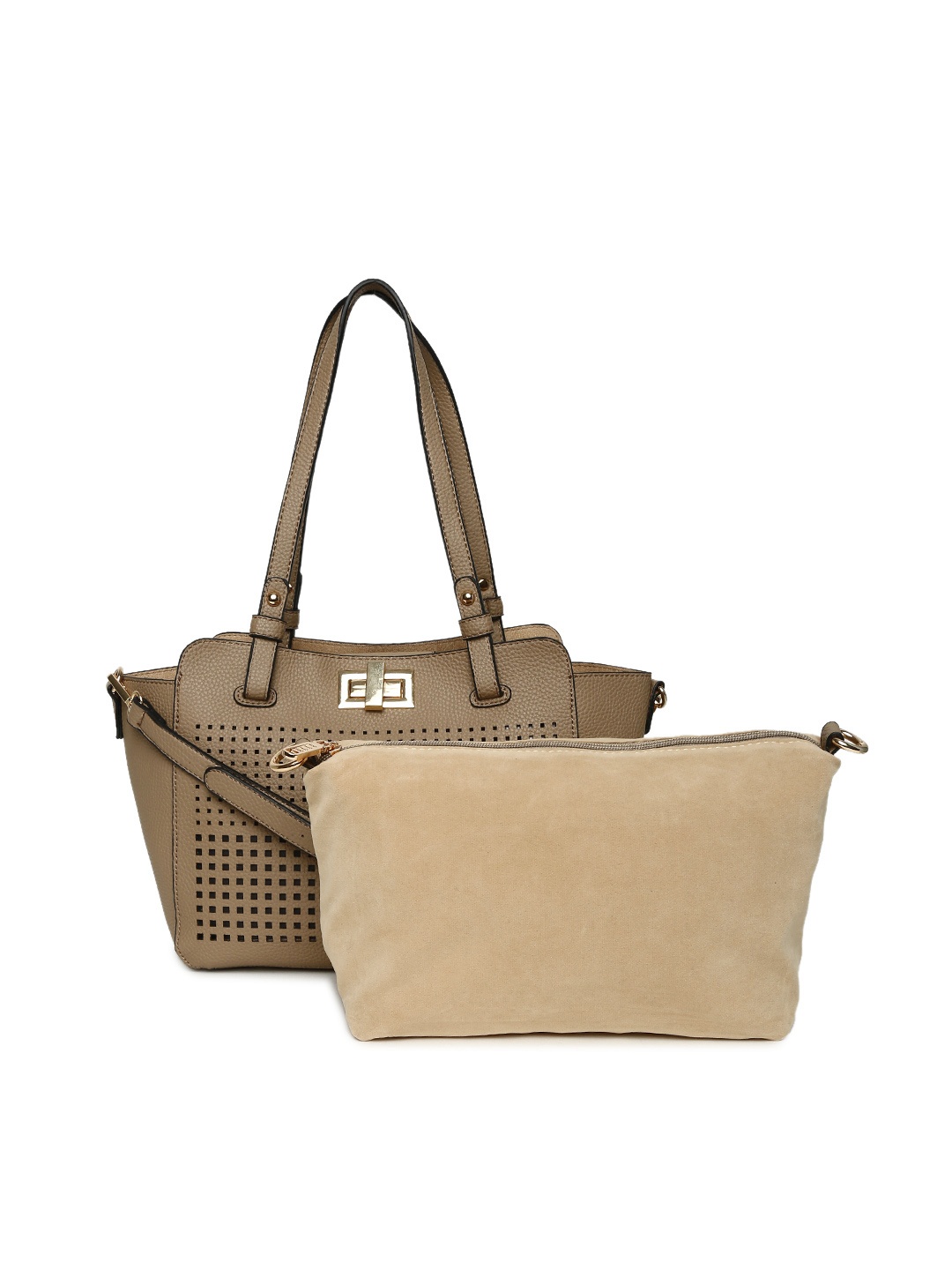 

ELLE Khaki Solid Shoulder Bag