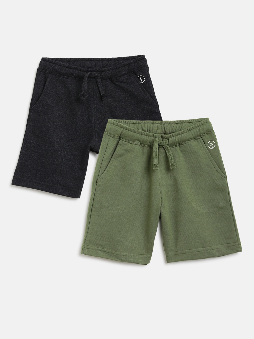 

Campana Boys Pack Of 2 Cotton Regular Fit Shorts, Charcoal