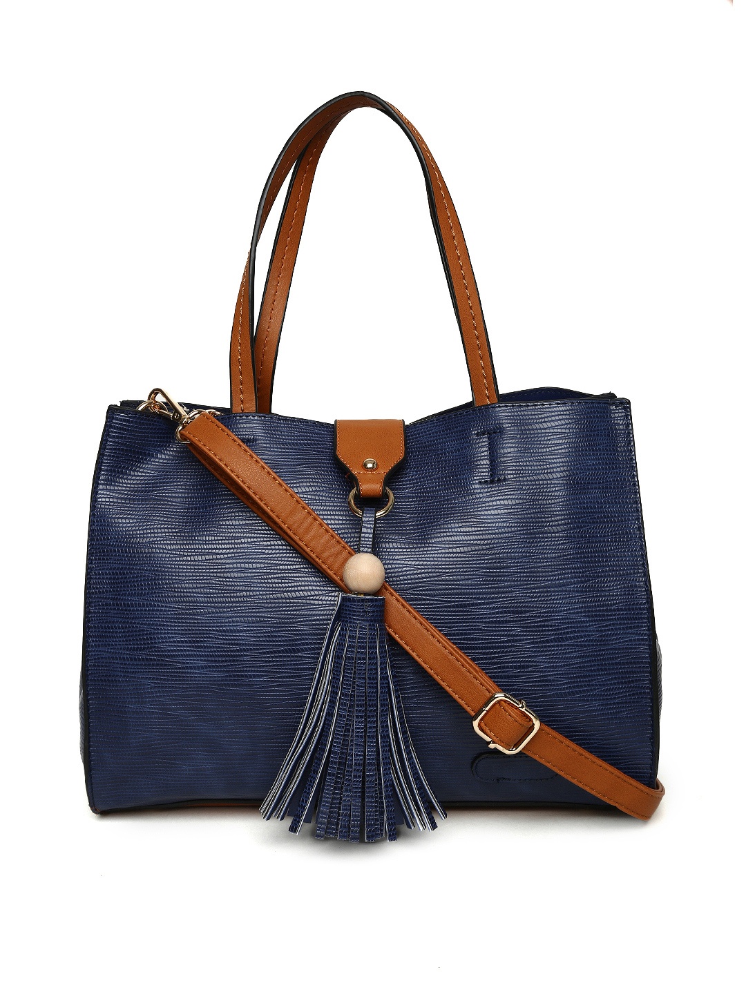 

ELLE Navy Blue Textured Shoulder Bag