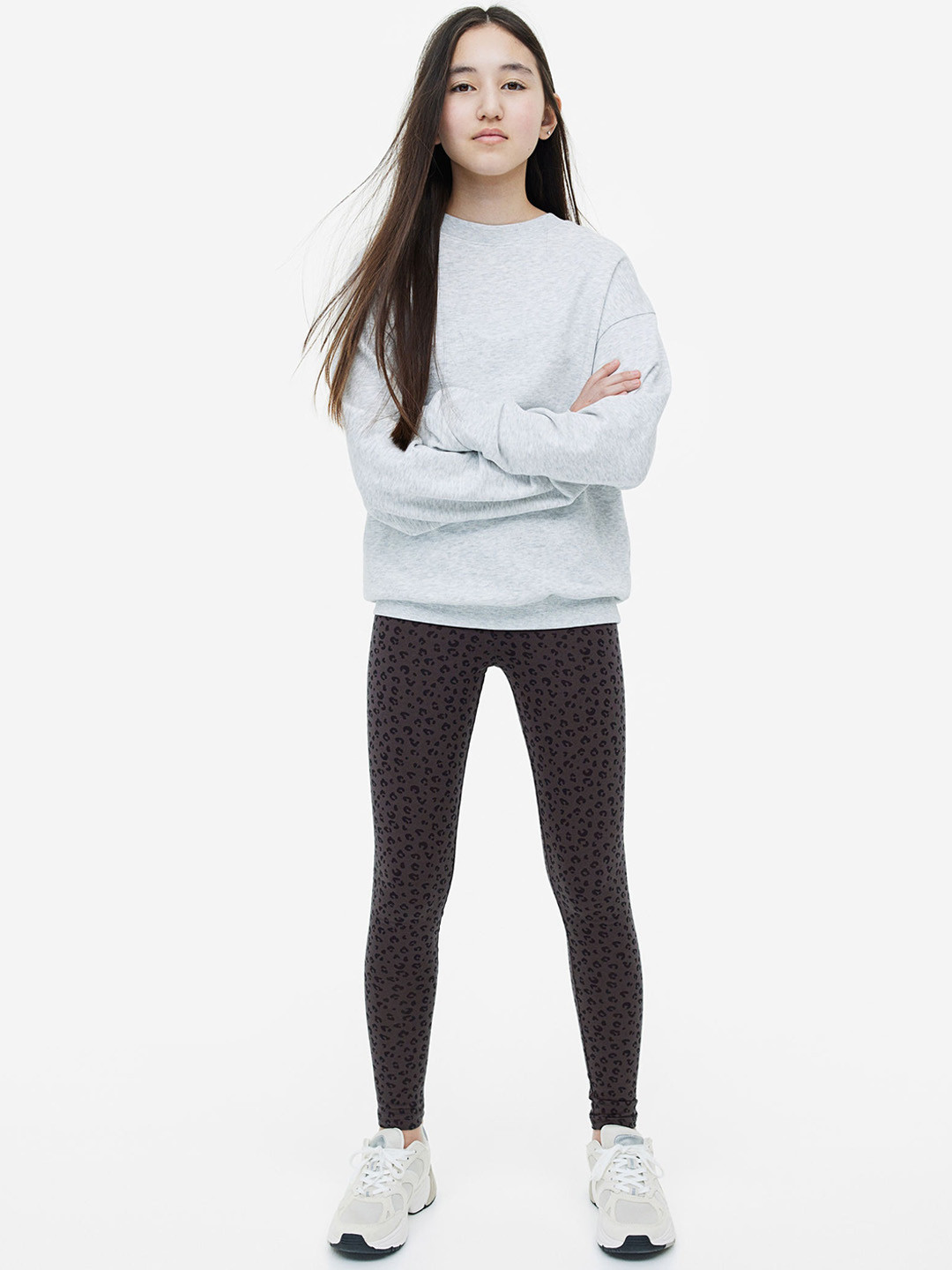 

H&M Girls Jersey Leggings, Grey