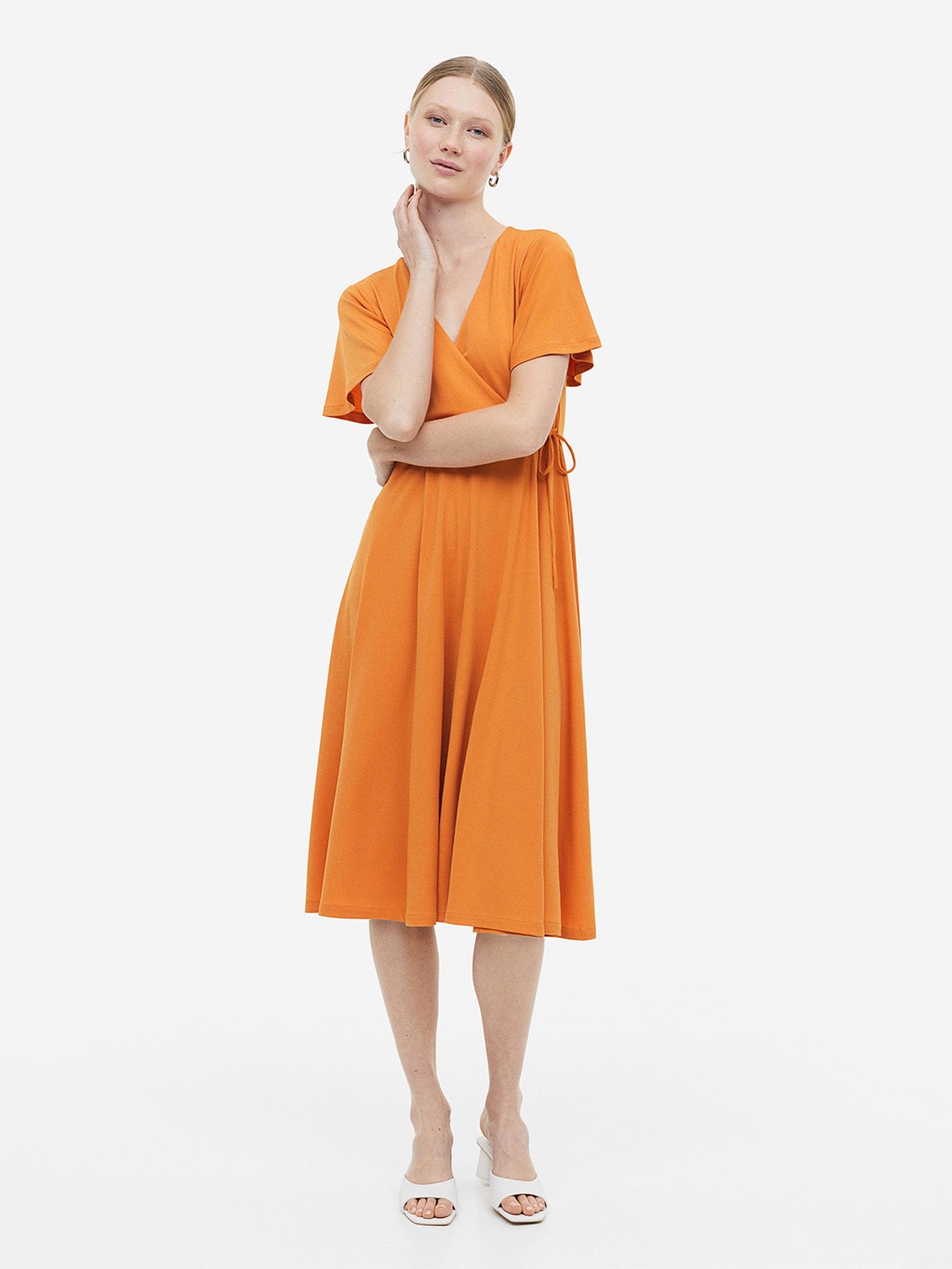 

H&M Woman Jersey Wrap Dress, Orange