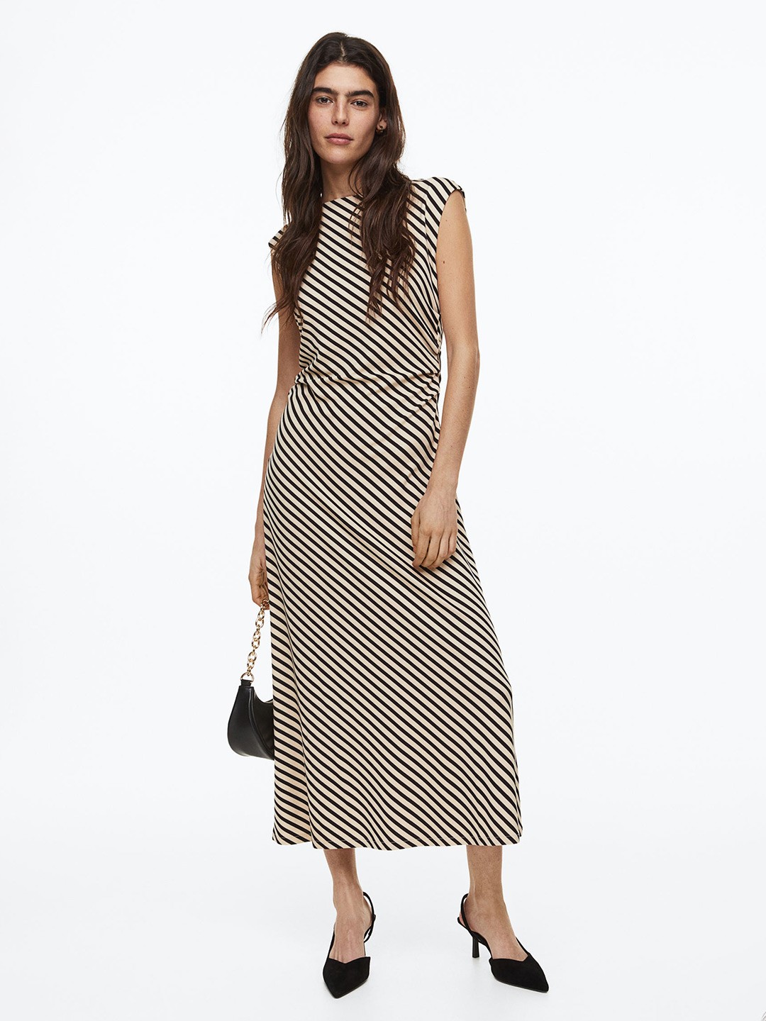 

H&M Gathered Dress, Beige