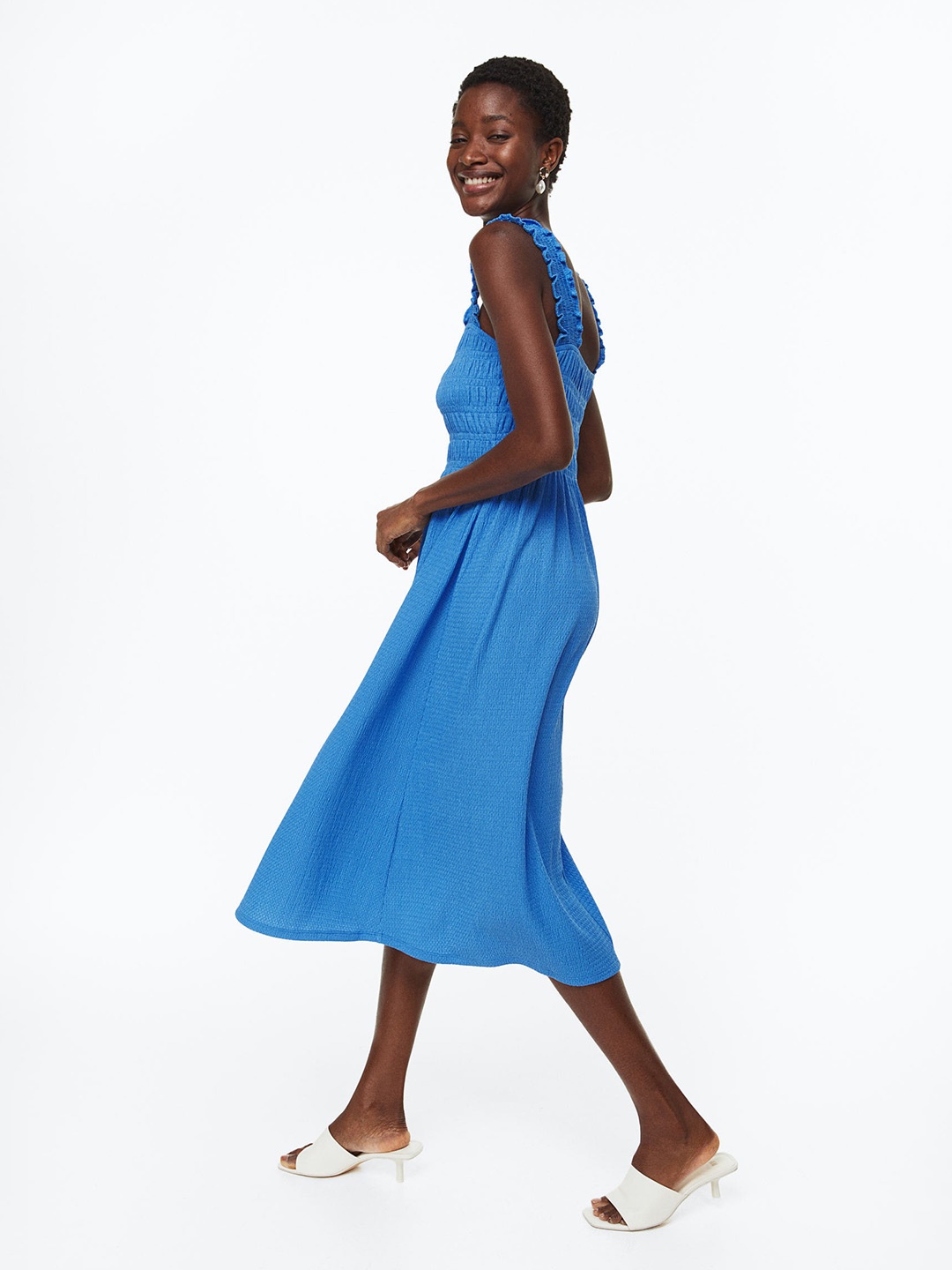 

H&M Smocked Dress, Blue