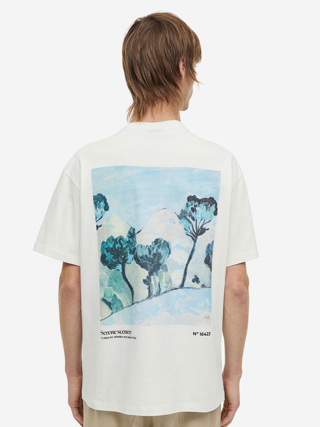 

H&M Men Relaxed Fit Printed T-shirt, White