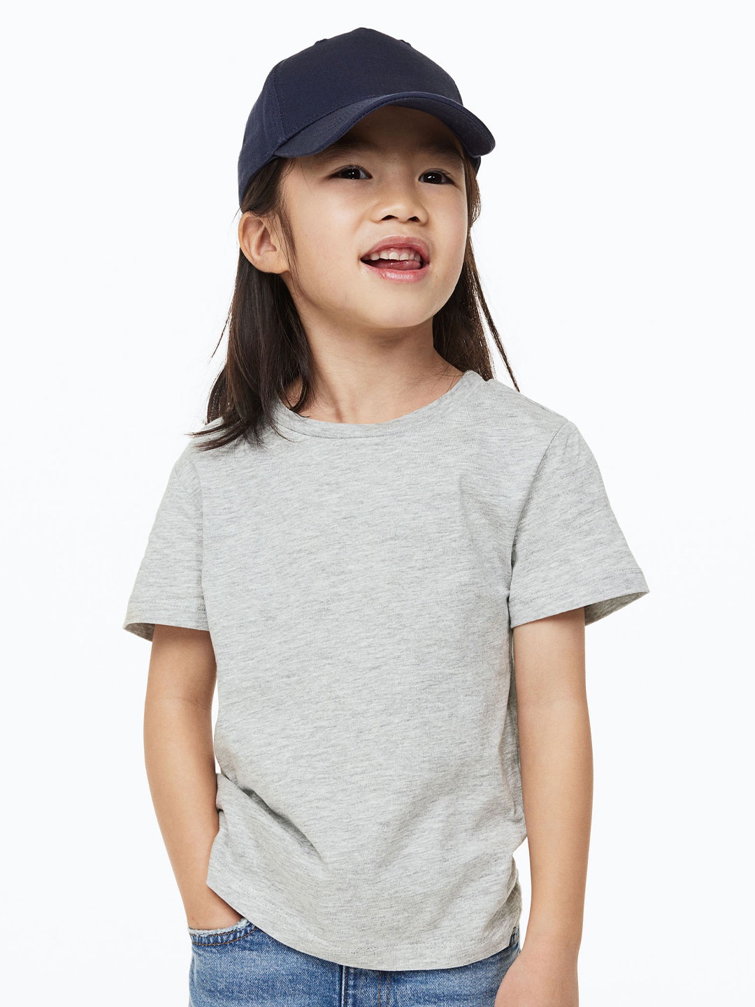 

H&M Girls Cotton T-Shirt, Grey
