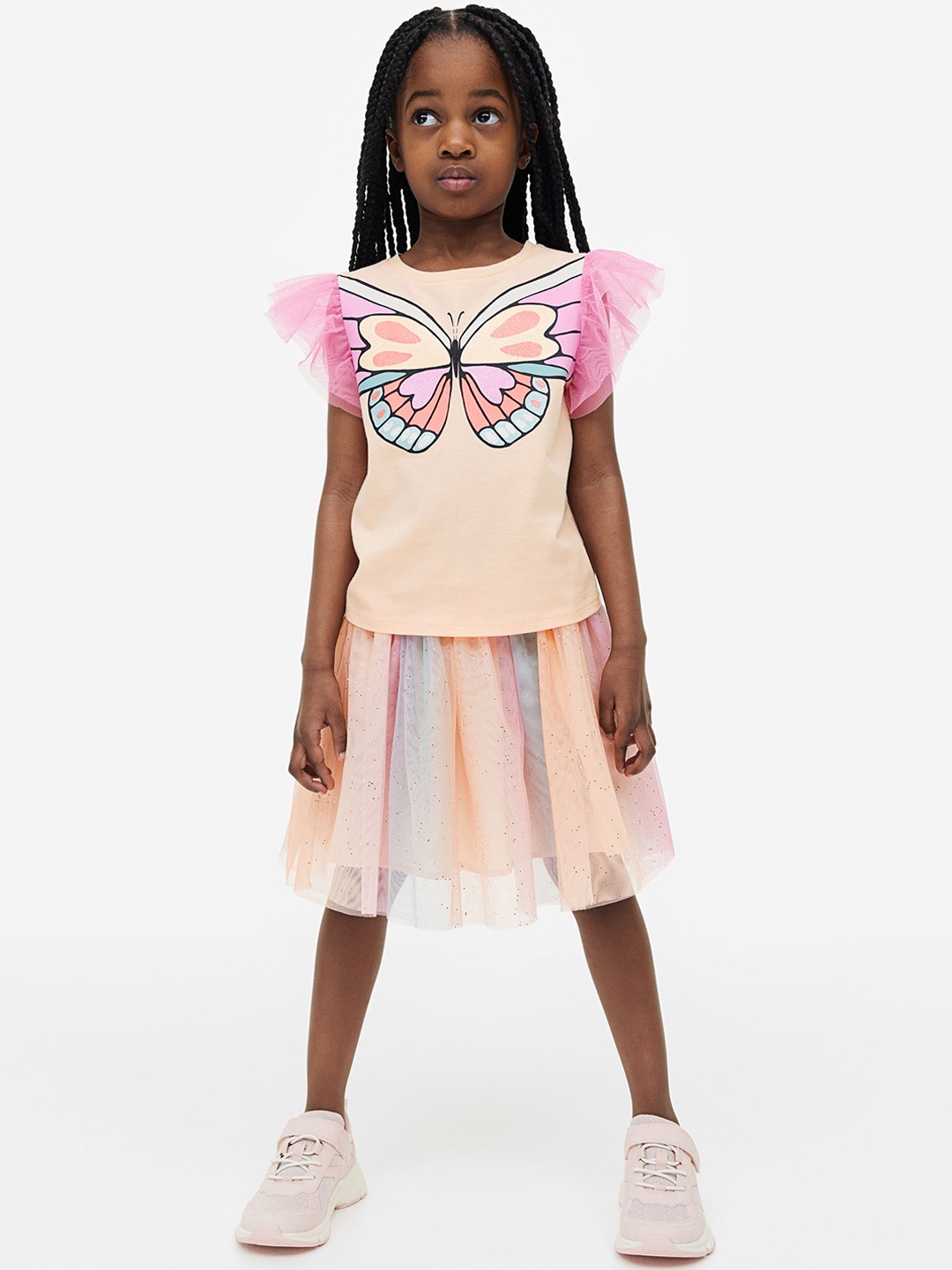 

H&M Girls 2-Pcs Tulle Set, Orange