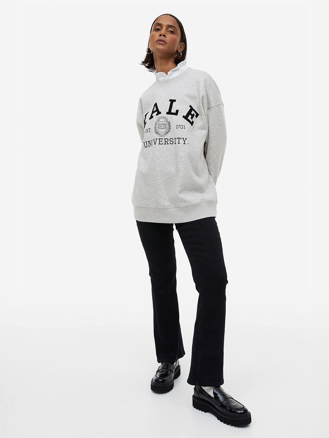 

H&M Women Oversized Sweatshirt, Grey