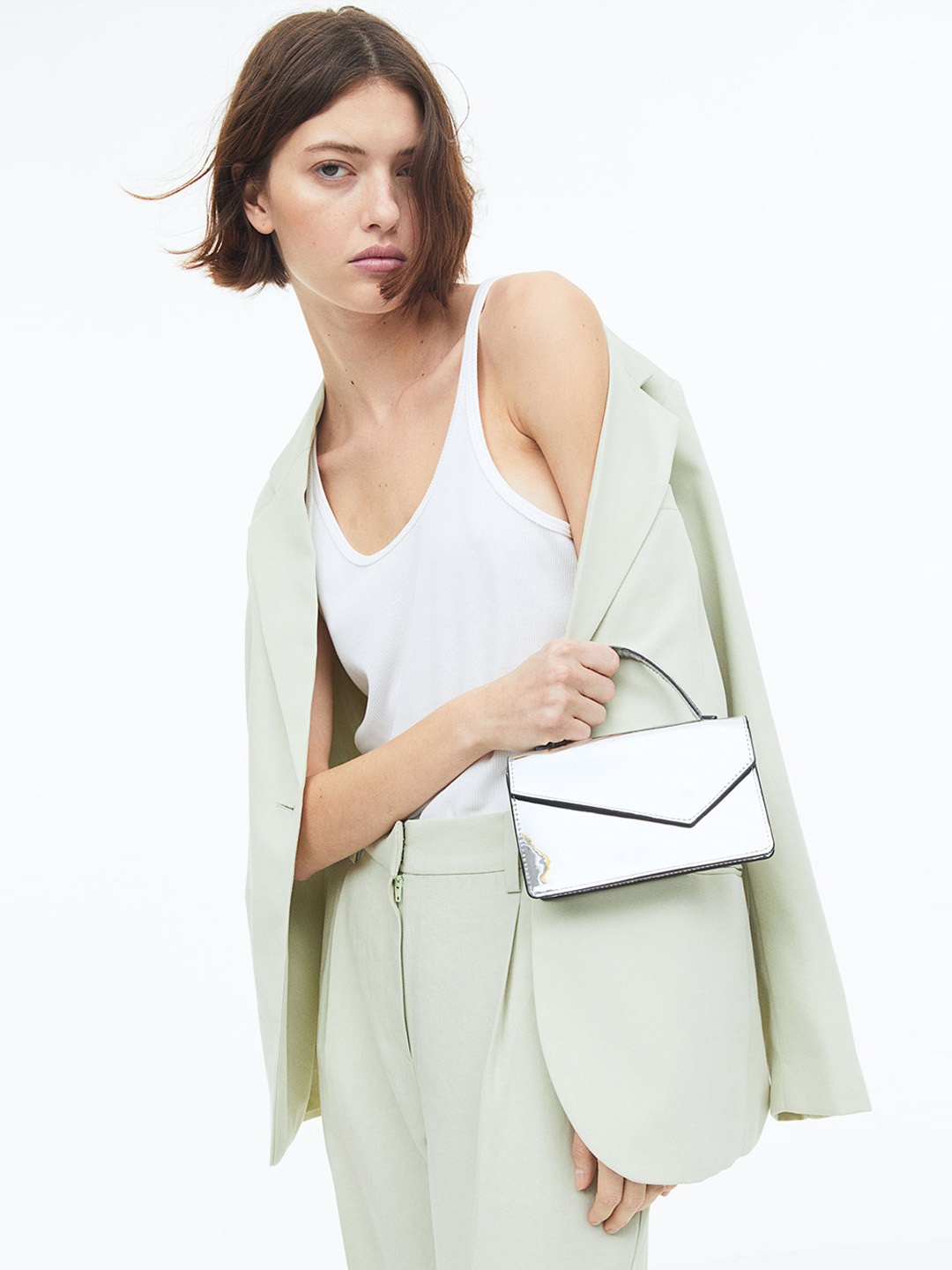 

H&M Women Single-Breasted Blazer, Green