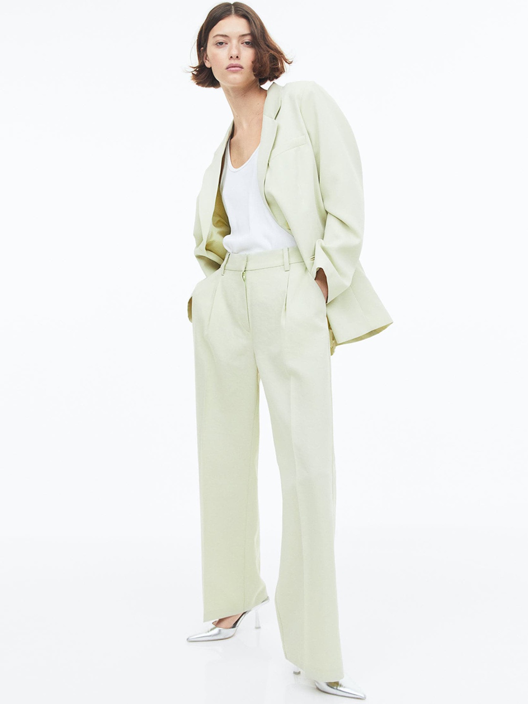 

H&M Women Tailored trousers, Green