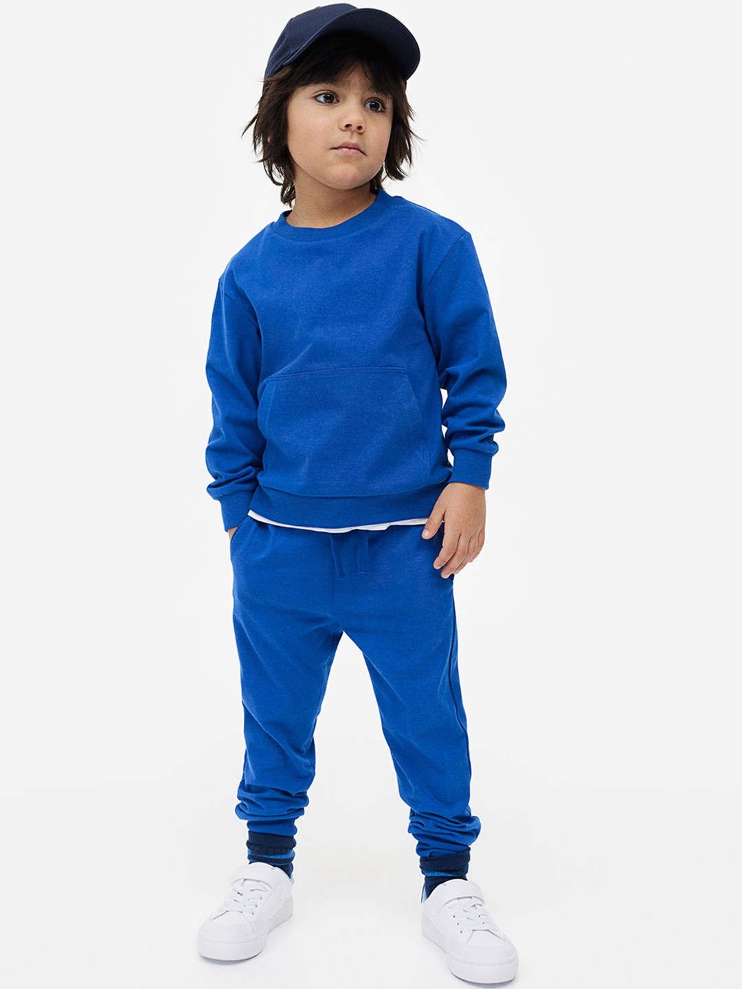 

H&M Boys Pure Cotton Jersey Joggers, Blue