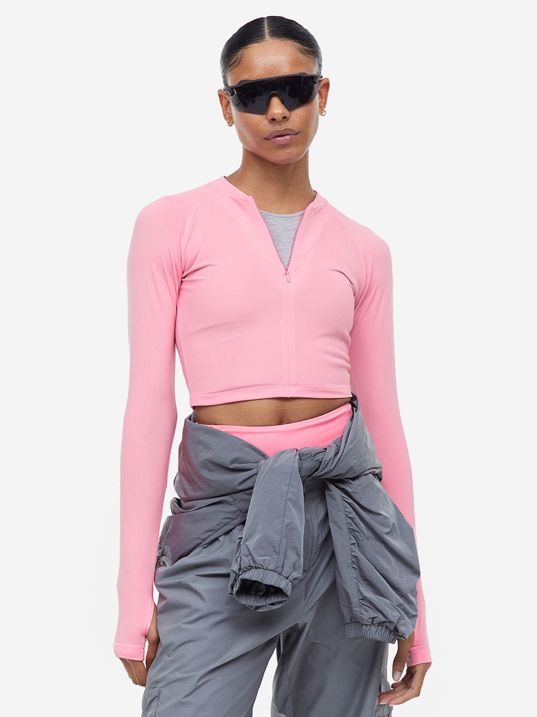 

H&M Women Drymove Cropped Sports Top, Pink