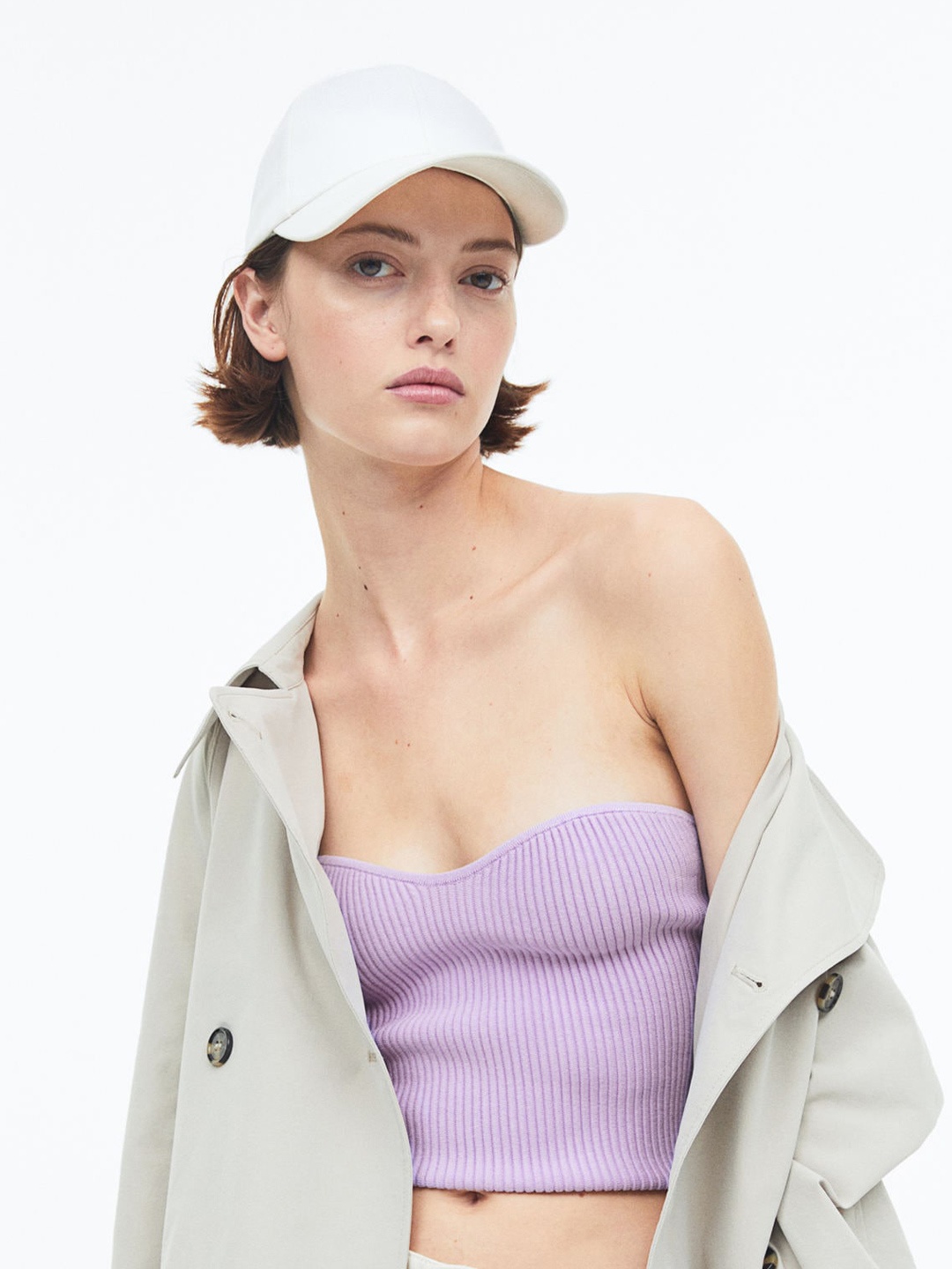 

H&M Women Rib-Knit Tube Top, Purple