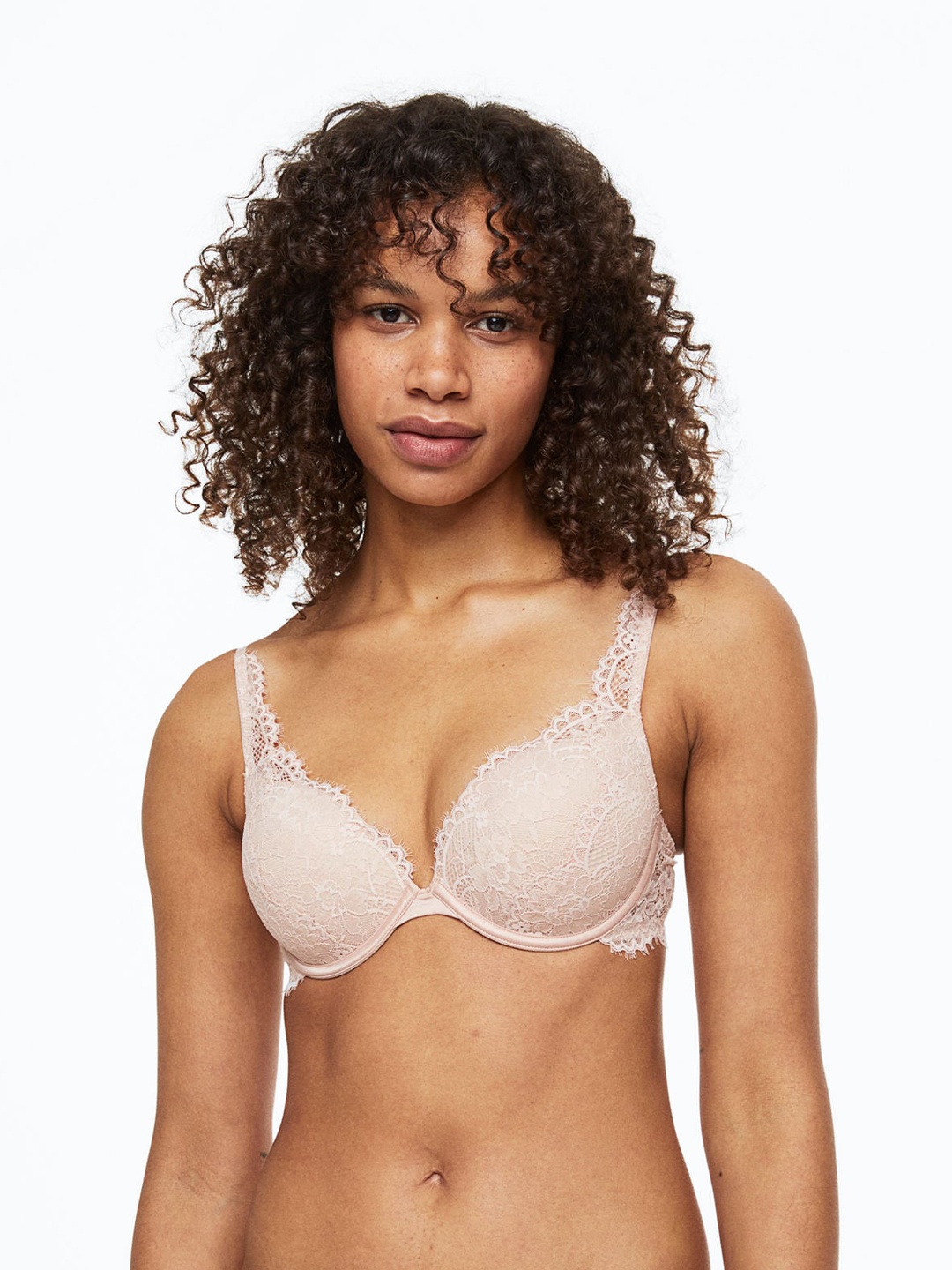 

H&M Lace Super Push-Up Bra, Beige