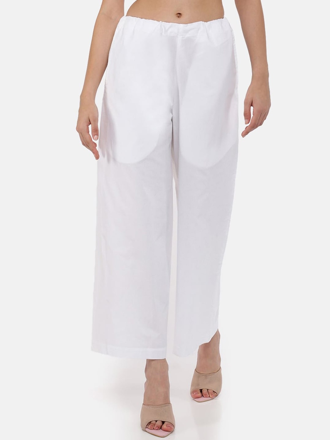 

GRASS by Gitika Goyal Women Relaxed Cotton Straight Fit Trousers, White