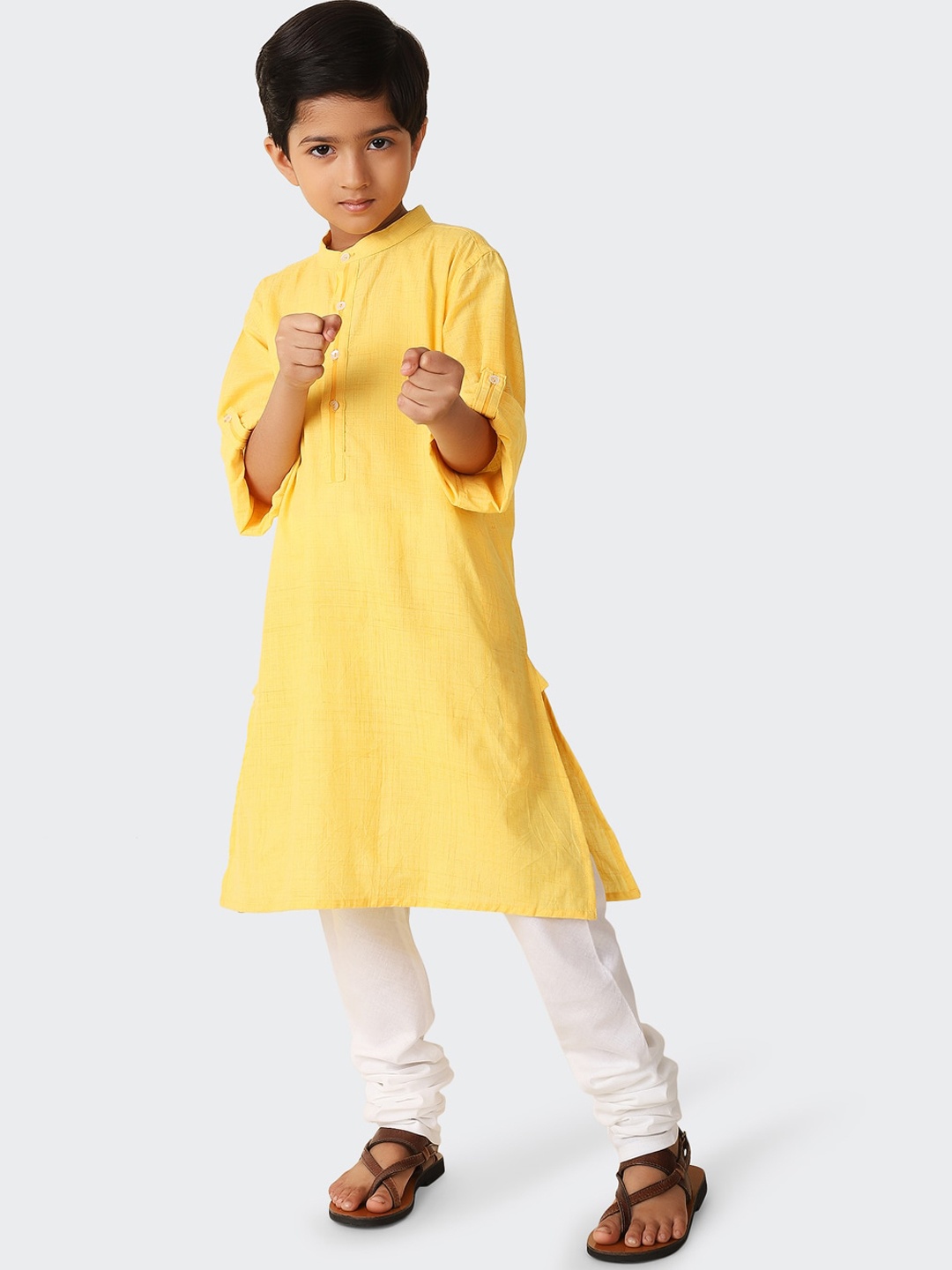 

Fabindia Boys Pure Cotton Kurta, Yellow