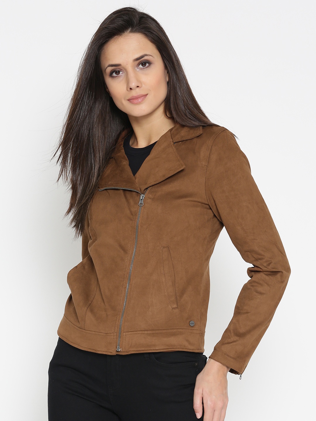 

U.S. Polo Assn. Women Brown Solid Biker Jacket
