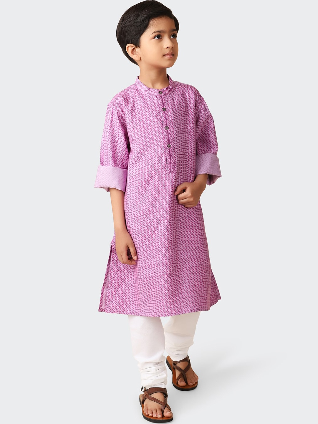 

Fabindia Boys Mandarin Collar Kurta, Orange
