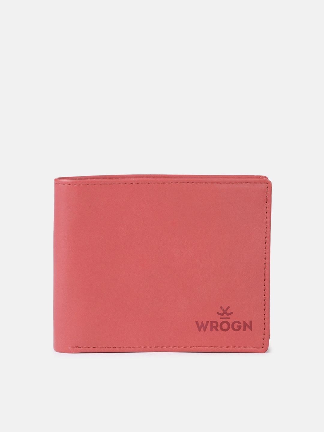

WROGN Men Brand Logo Printed Two Fold Wallet, Red