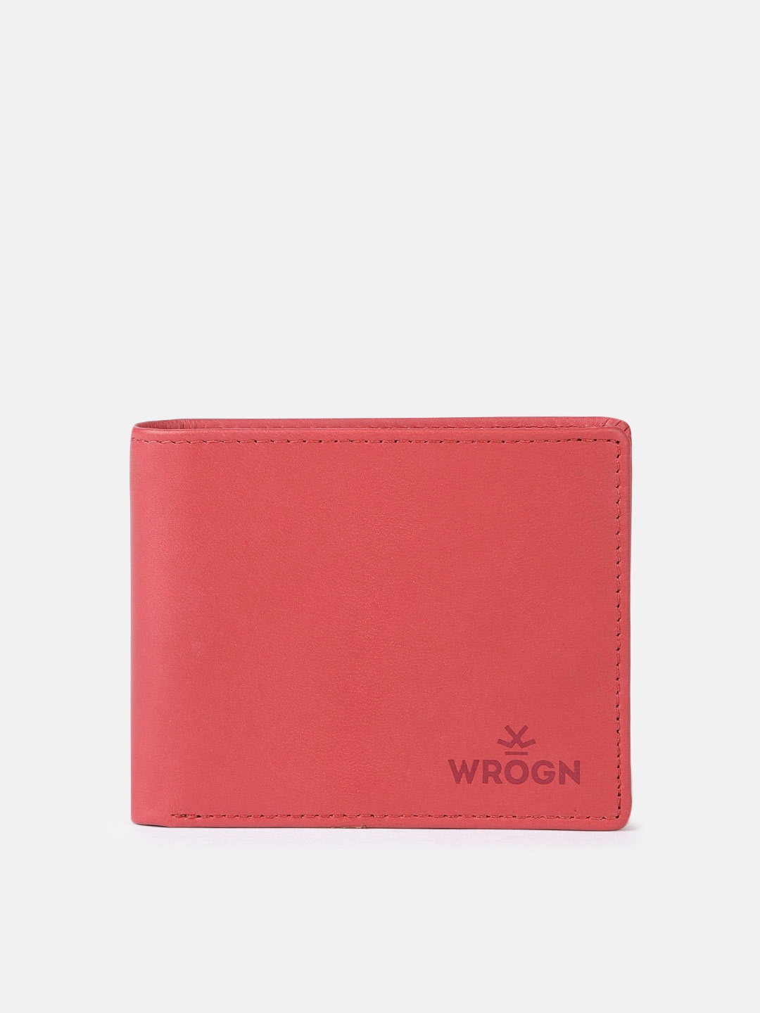 

WROGN Men Leather Two Fold Wallet, Red