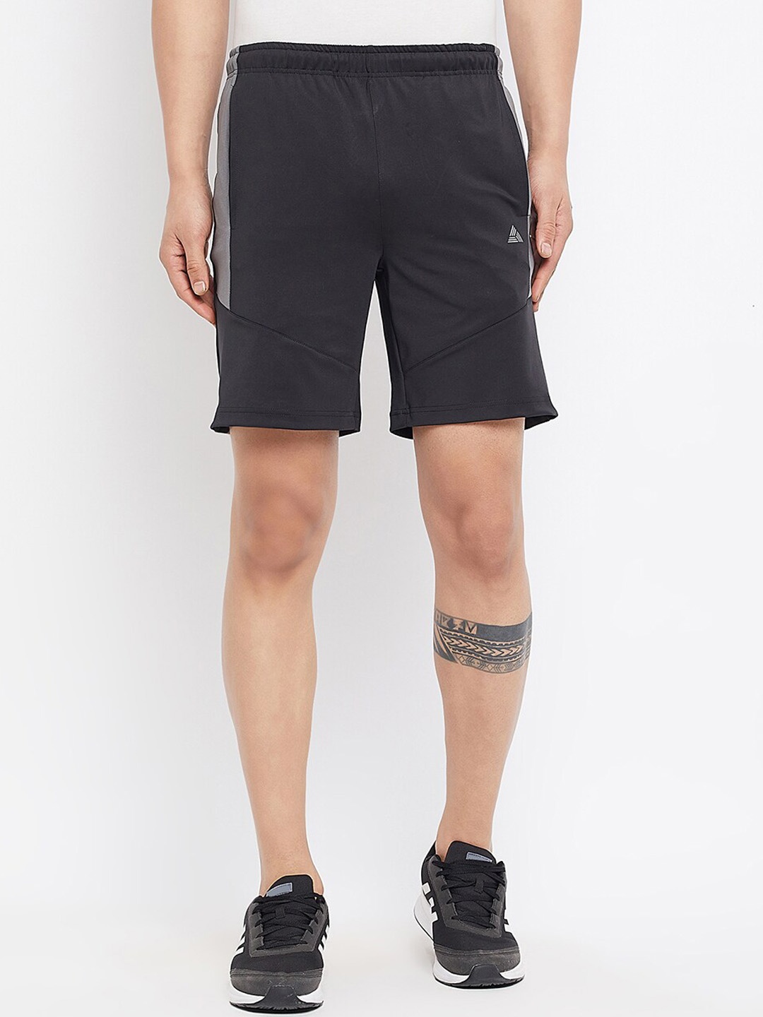 

ATHLISIS Men Mid-Rise e-Dry Technology Training or Gym Sports Shorts, Black