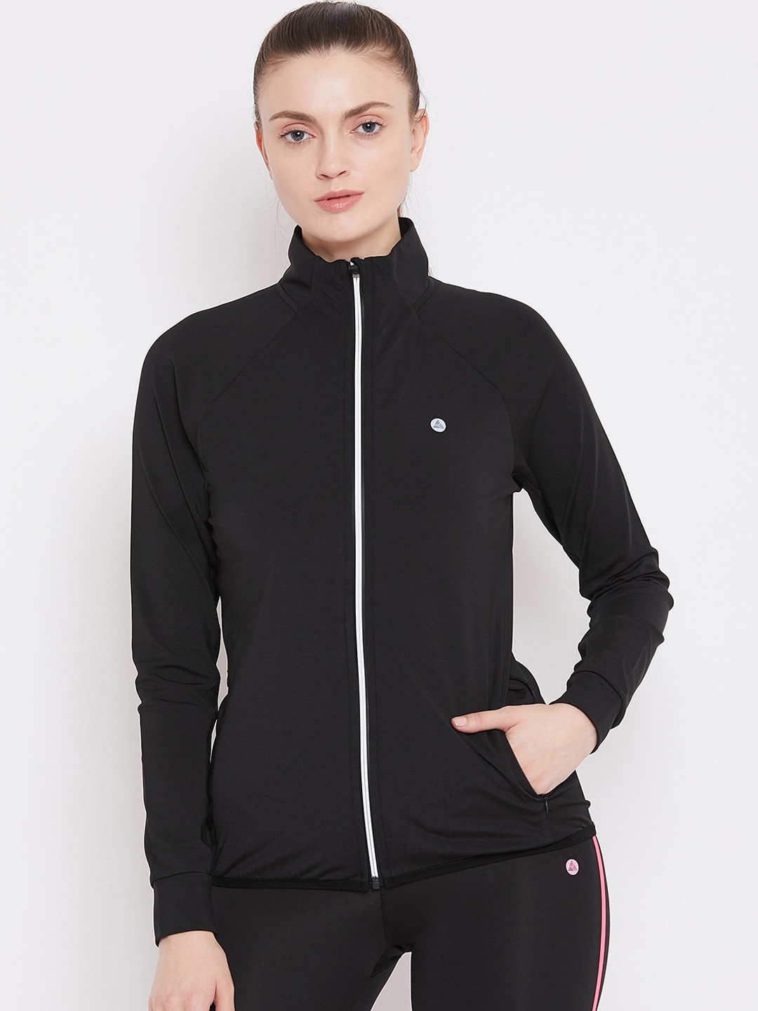 

ATHLISIS Women Reflective Strip Training or Gym Sporty Jacket, Black