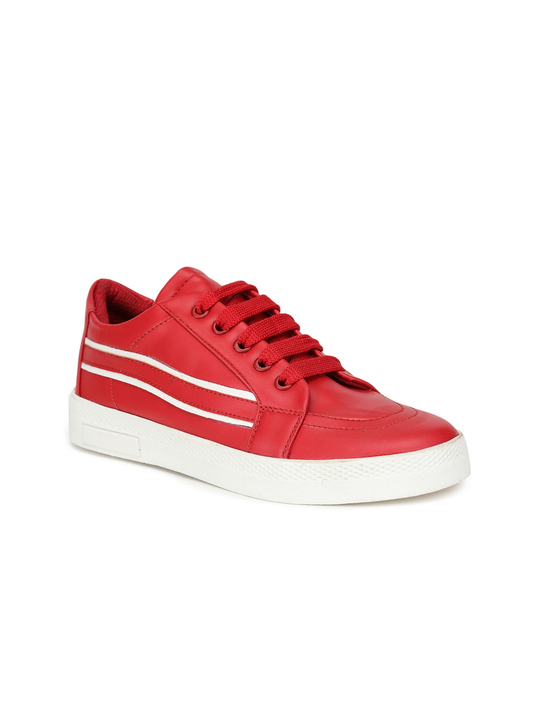 

SAPATOS Women Striped Lace-Up Sneakers, Red