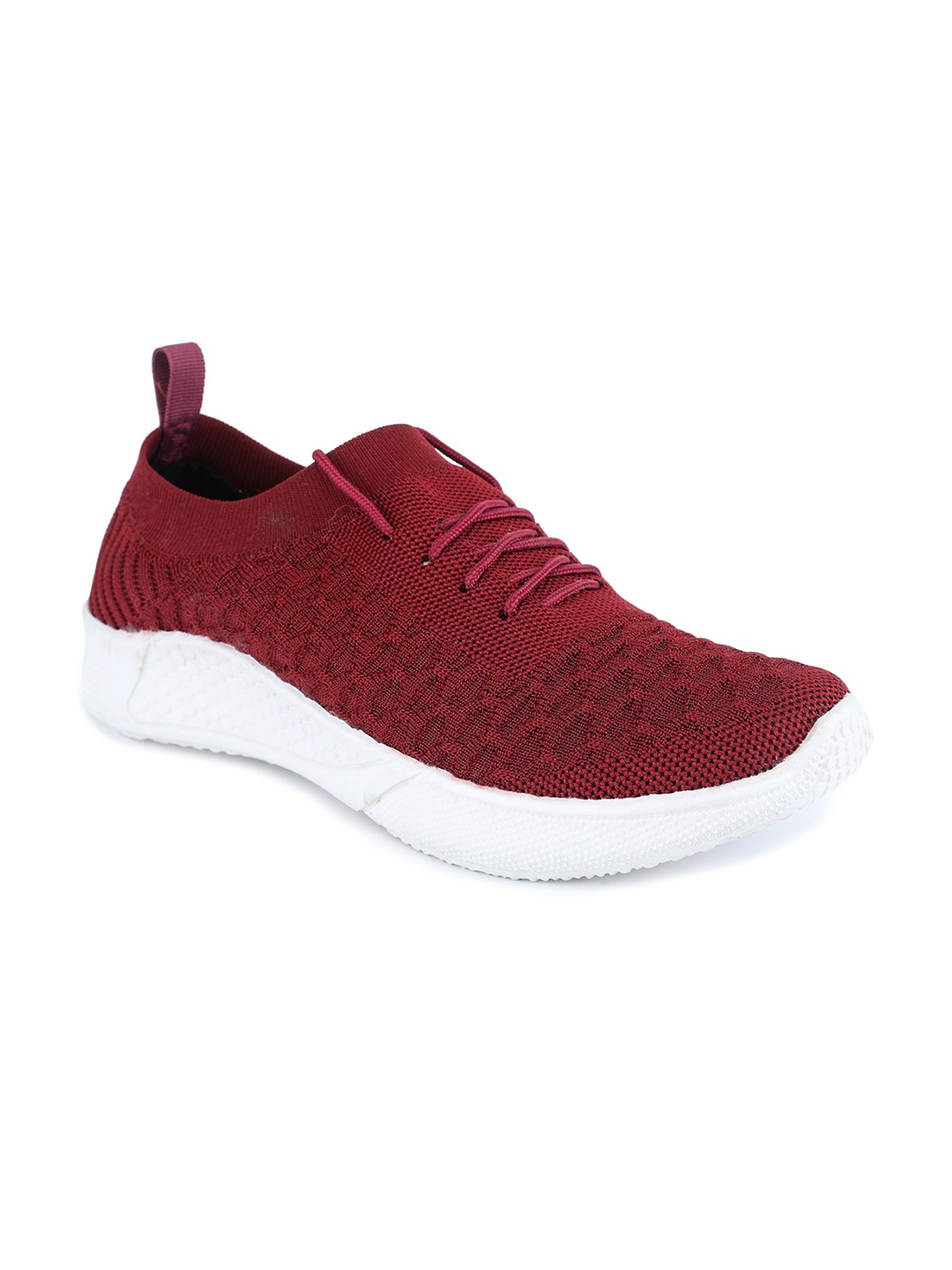 

SAPATOS Women Woven Design Slip On Sneakers, Maroon