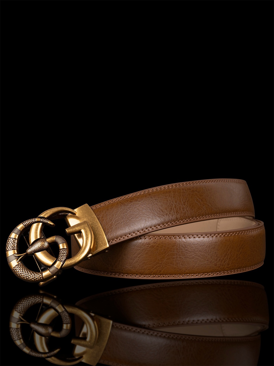 

NAEVE Men Leather Belt, Brown