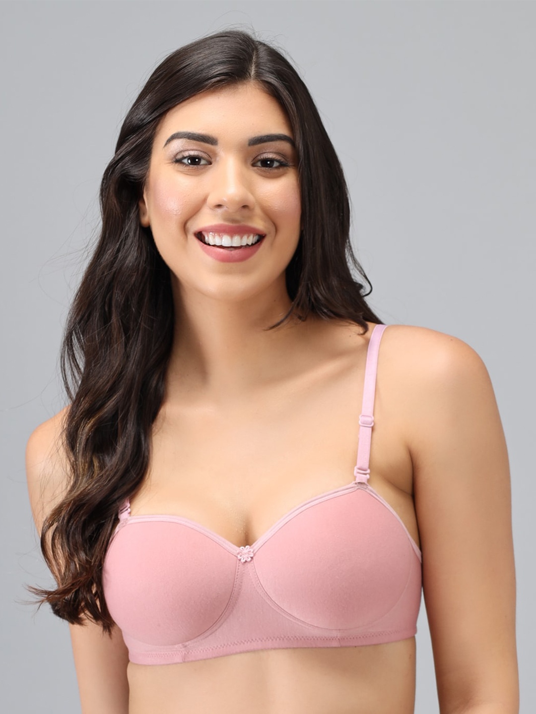 

Narsingha Dreams Lightly Padded Non-Wired Seamless T-shirt Bra, Pink