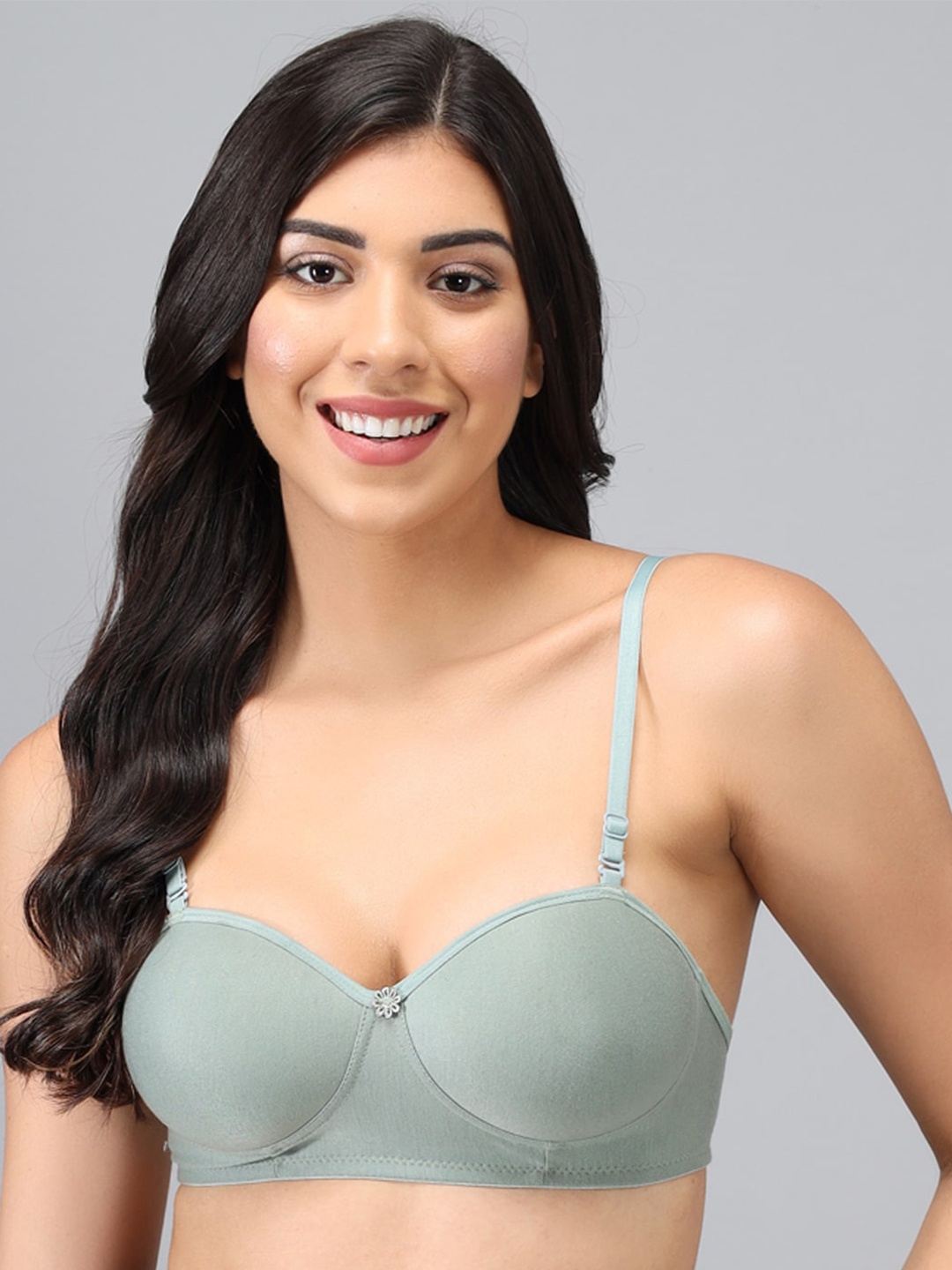 

Narsingha Dreams Lightly Padded Non-Wired Seamless T-shirt Bra, Green