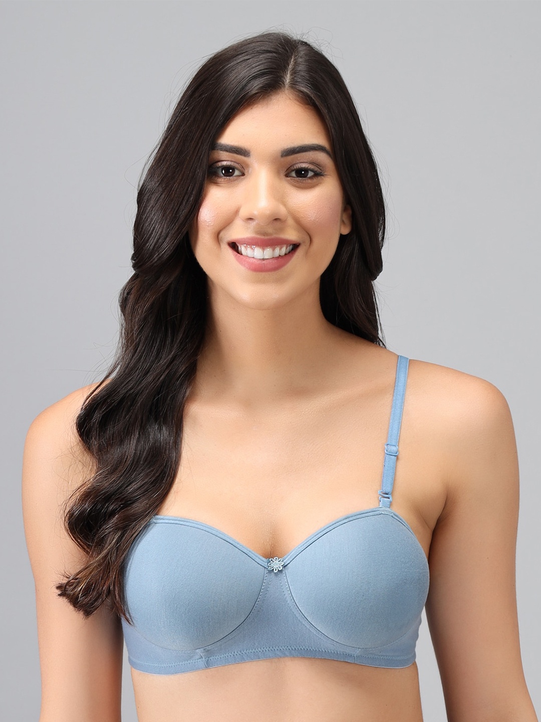 

Narsingha Dreams Lightly Padded Non-Wired Seamless T-shirt Bra, Blue