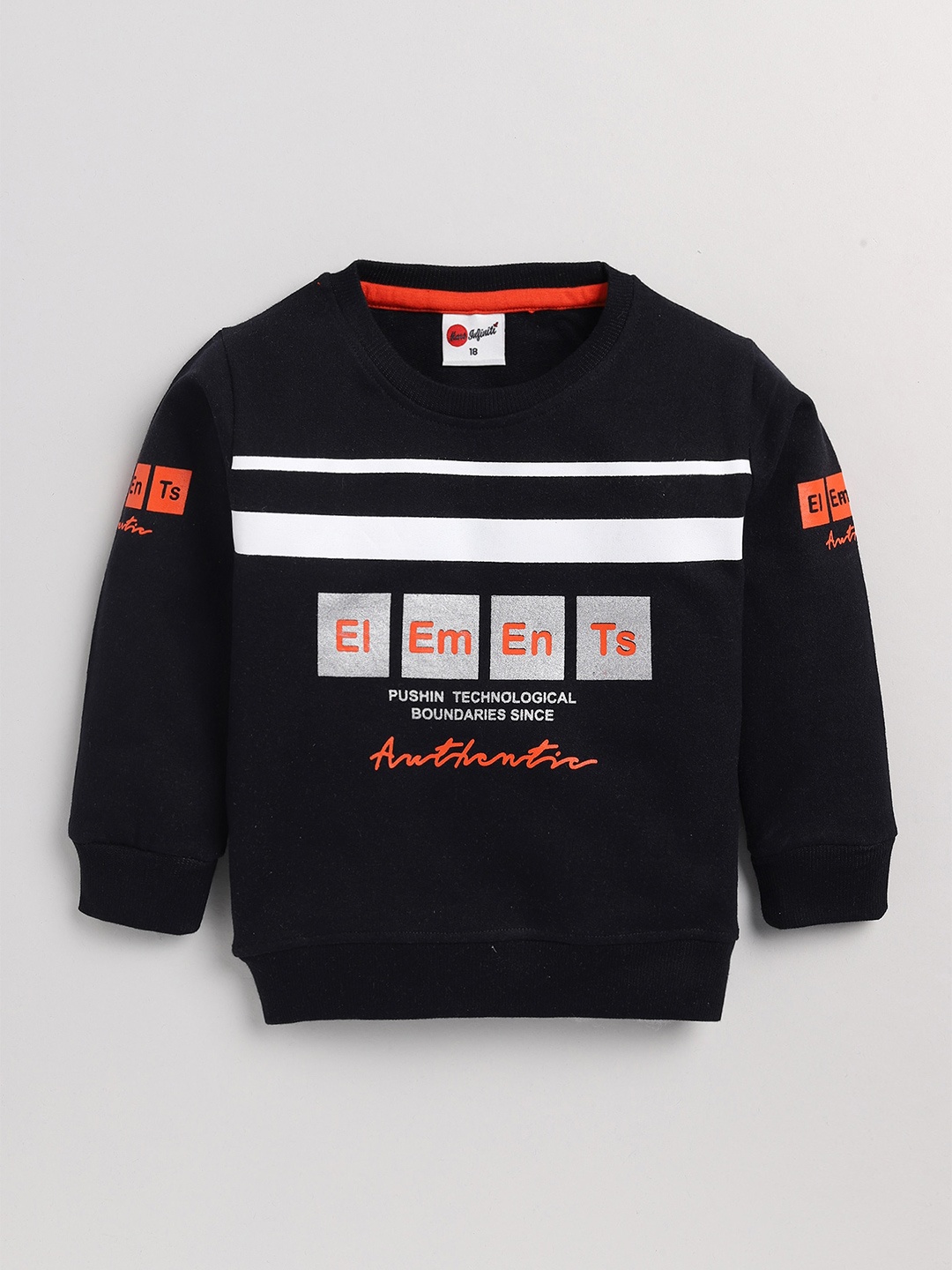 

Mars Infiniti Kids Typography Printed Cotton Sweatshirt, Black